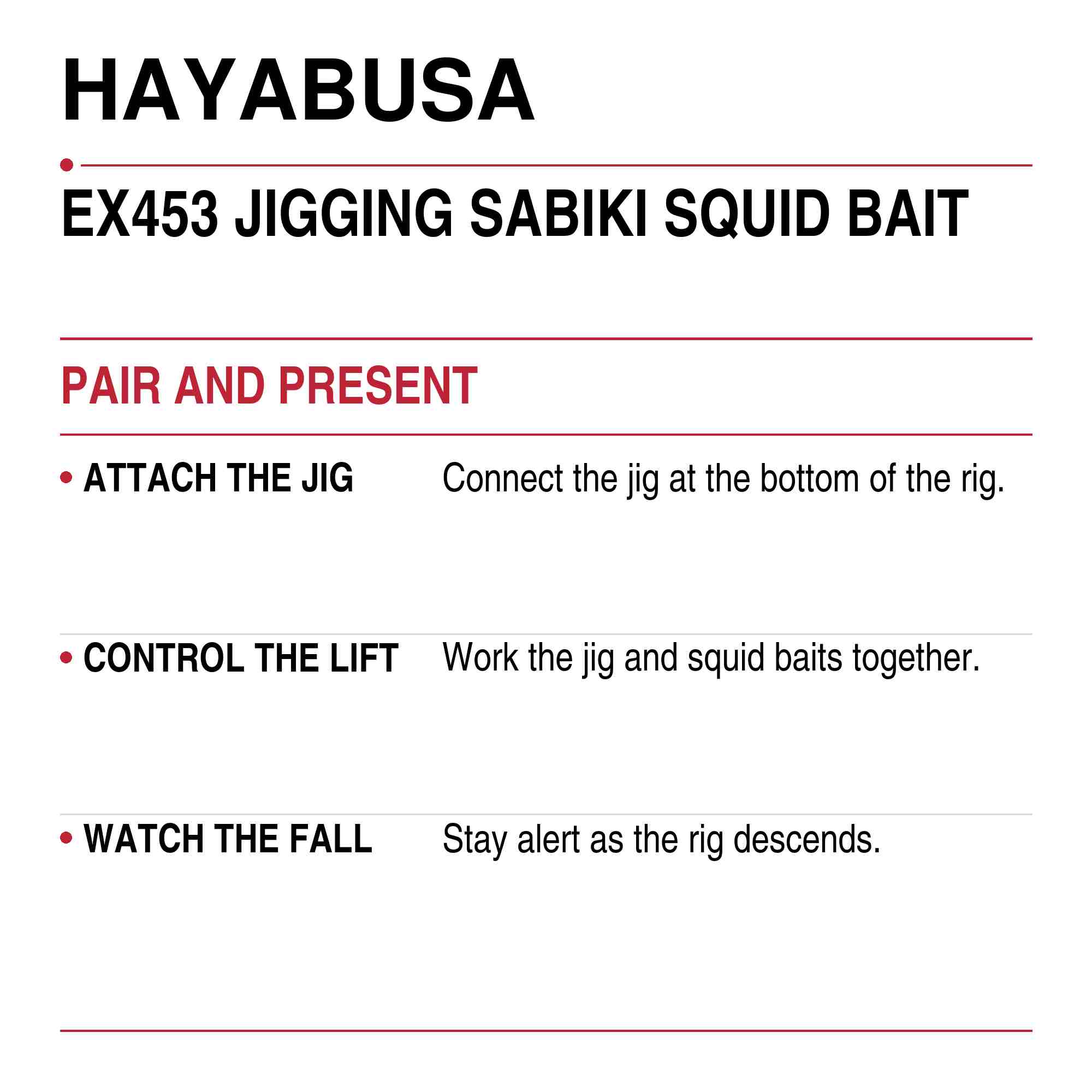 Hayabusa EX453 Sabiki Jigging Sabiki Squid Bait Size S-1 (1525)