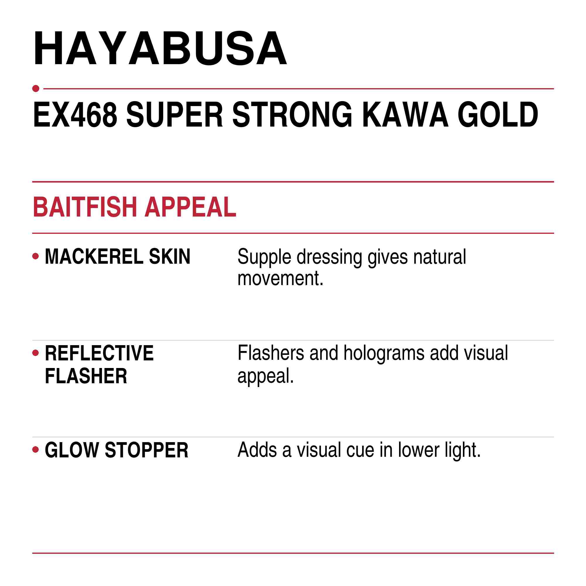 Hayabusa EX468 Sabiki Super Strong Kawa Gold Size 13 20lb (7589)