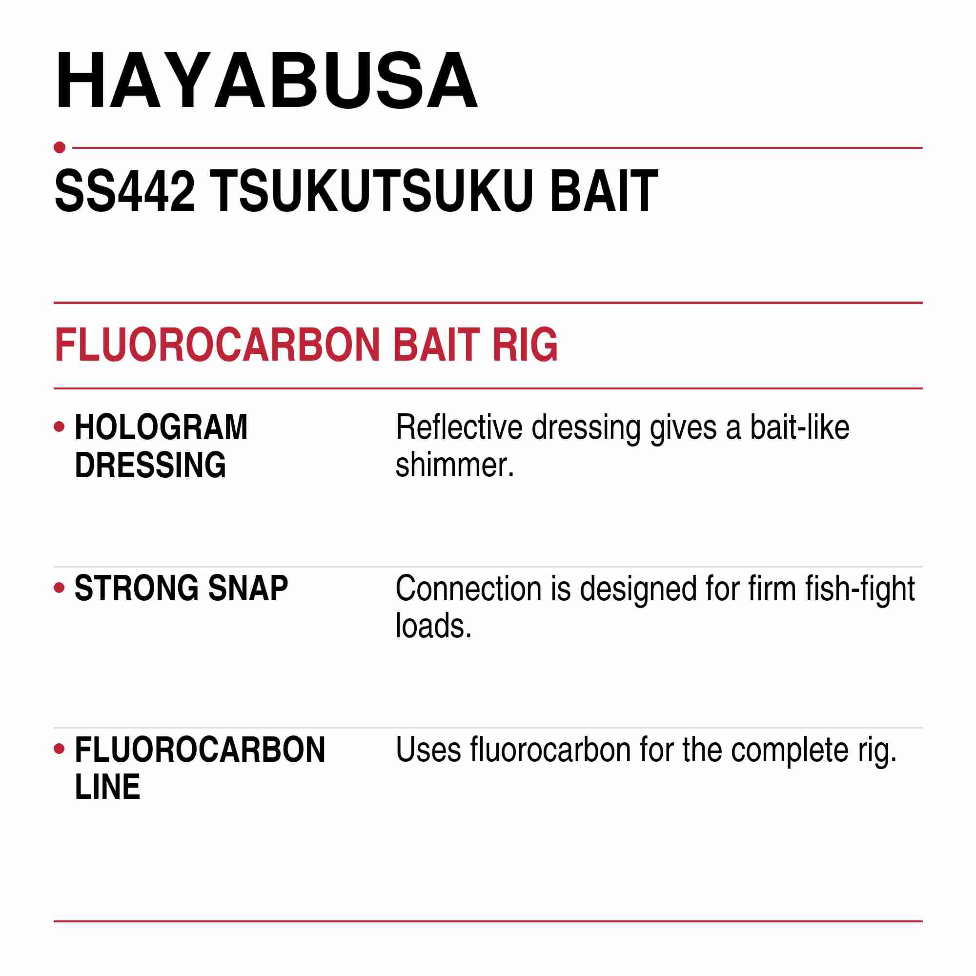 Hayabusa SS442 Sabiki Tsukutsuku Bait Size 8 10lb (1841)