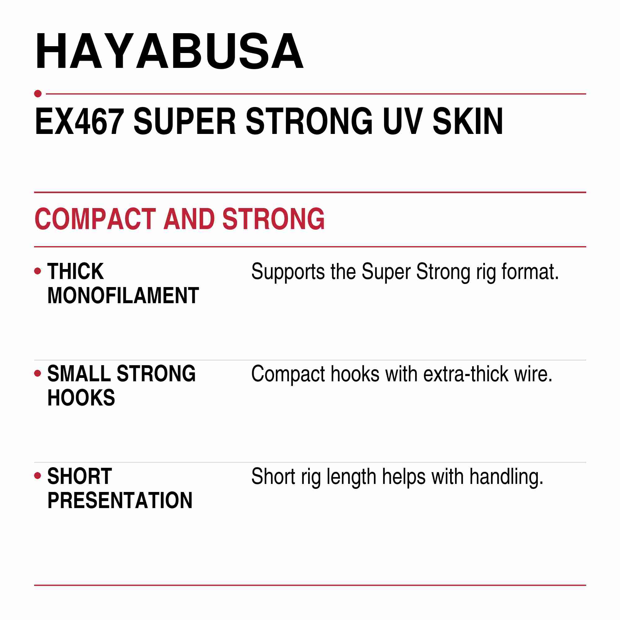 Hayabusa EX467 Sabiki Super Strong UV Skin Size 13 20lb (2220)