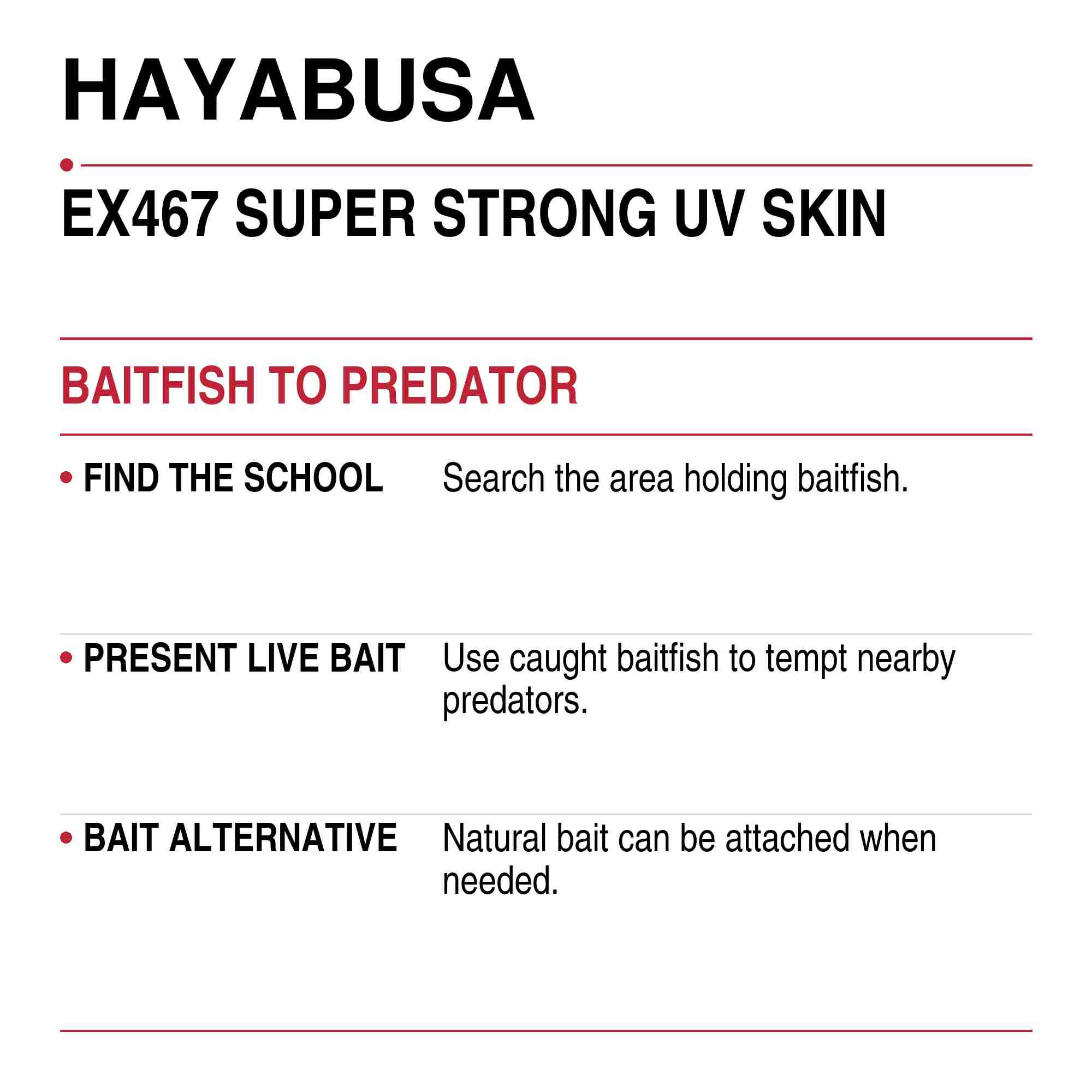 Hayabusa EX467 Sabiki Super Strong UV Skin Size 13 20lb (2220)