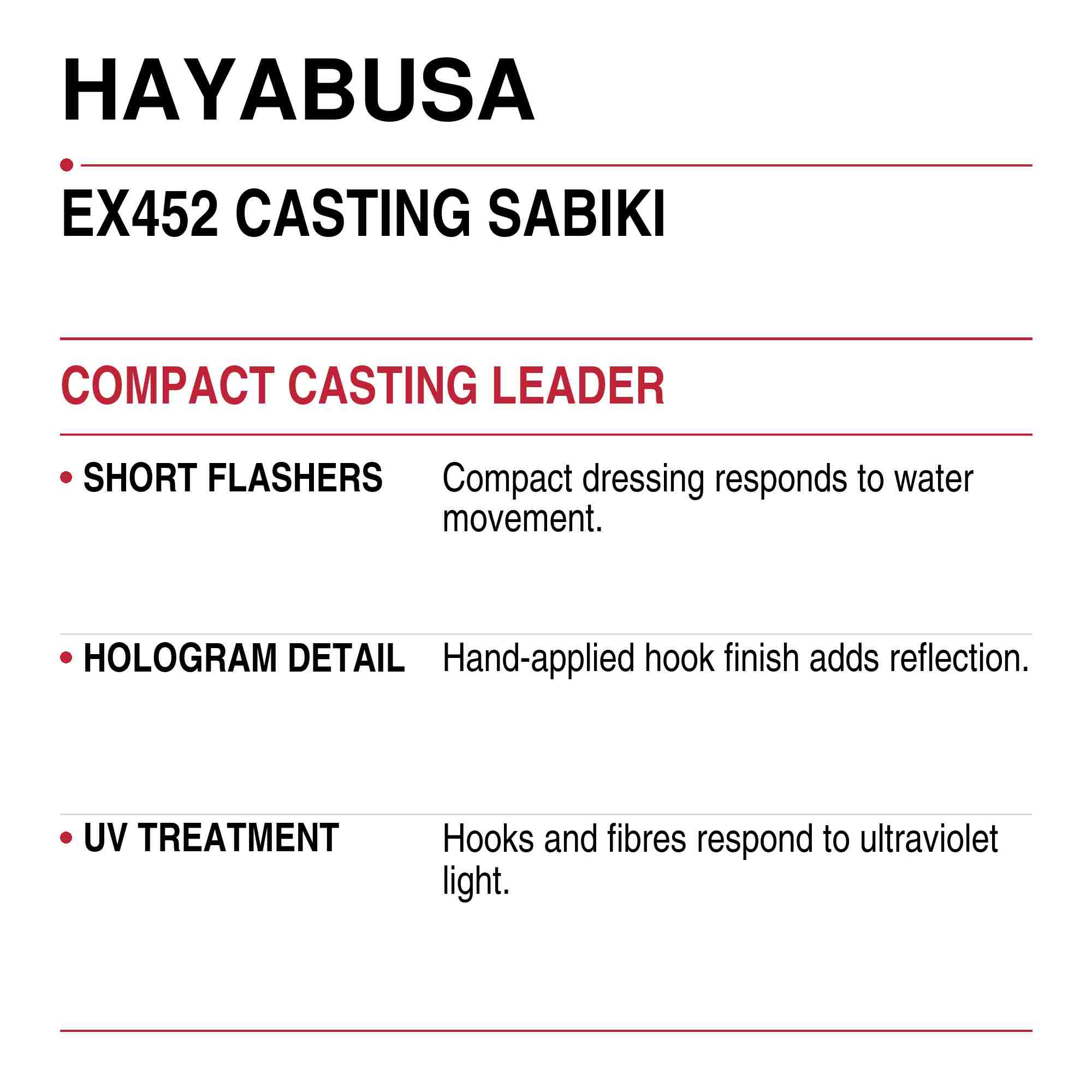 Hayabusa EX452 Sabiki Casting Sabiki Size 13 16lb (2817)
