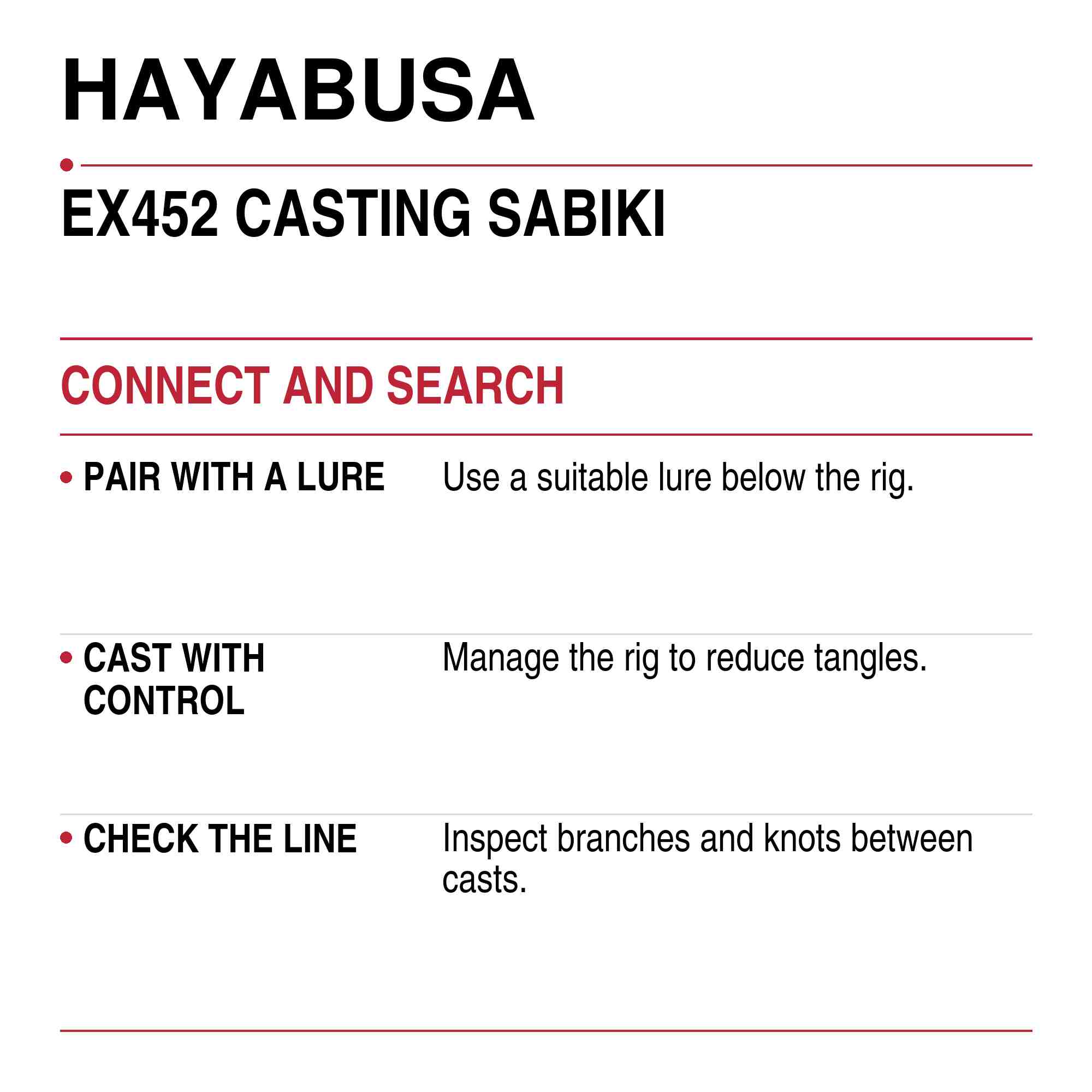 Hayabusa EX452 Sabiki Casting Sabiki Size 13 16lb (2817)