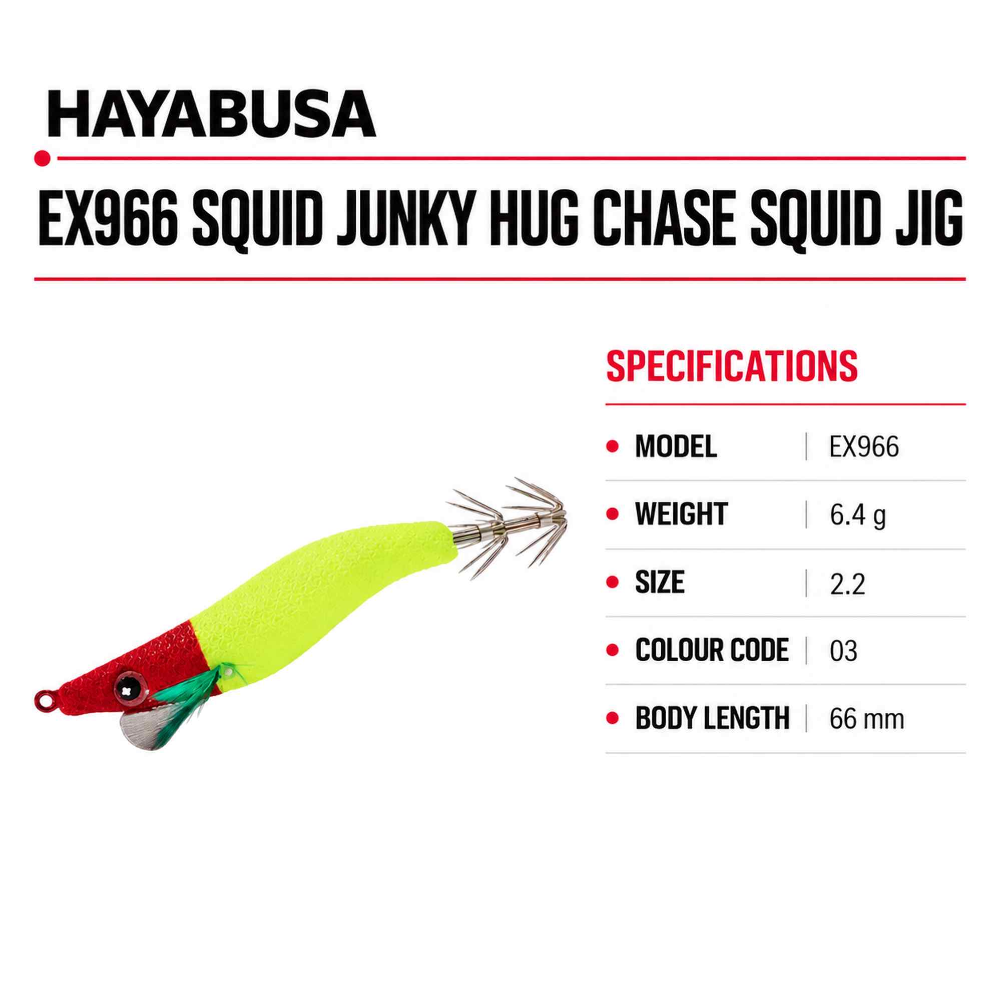 Hayabusa EX966 Squid Junky Hug Chase Squid Jig Size 2.2 6.4 grams 03 (8695)