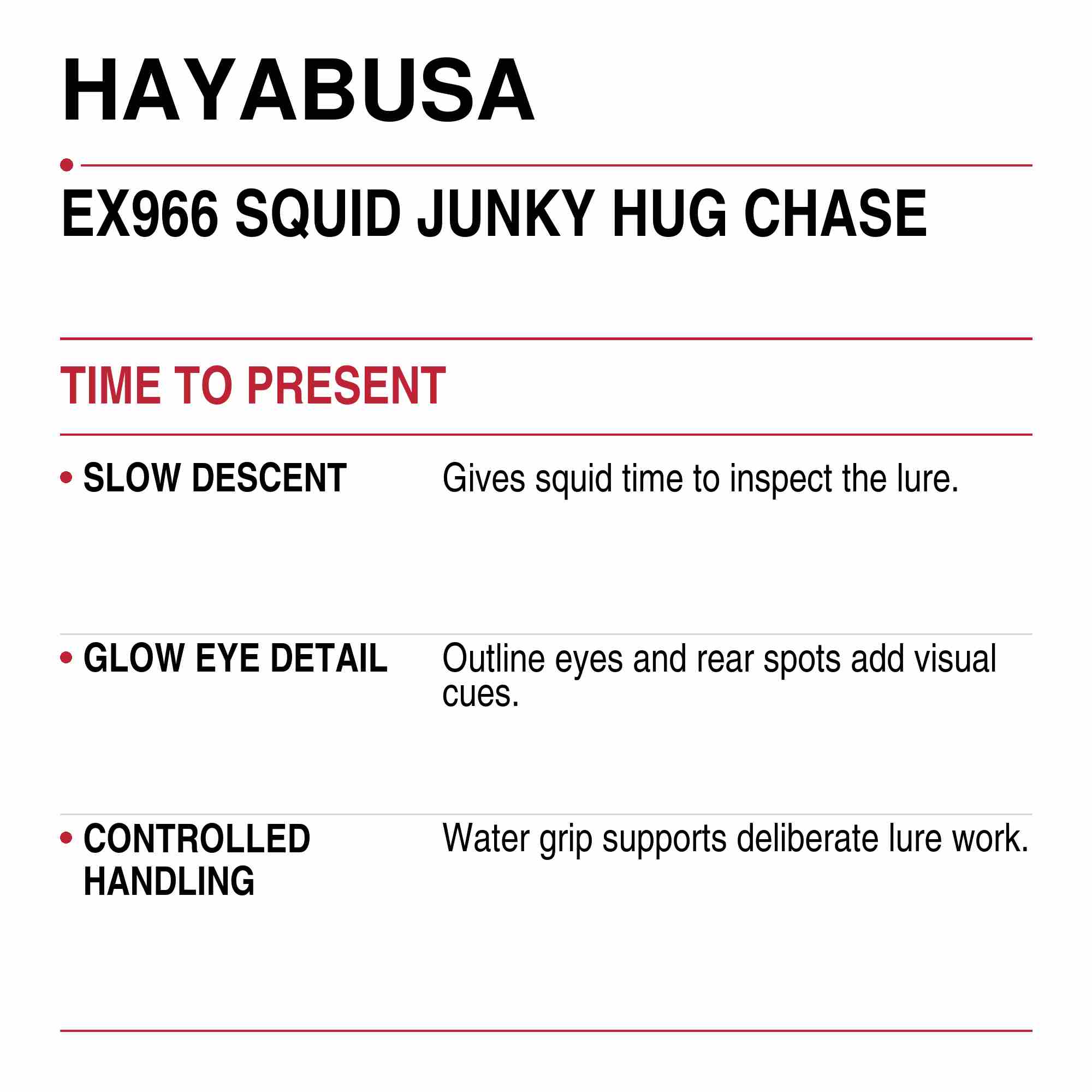 Hayabusa EX966 Squid Junky Hug Chase Squid Jig Size 2.2 6.4 grams 03 (8695)