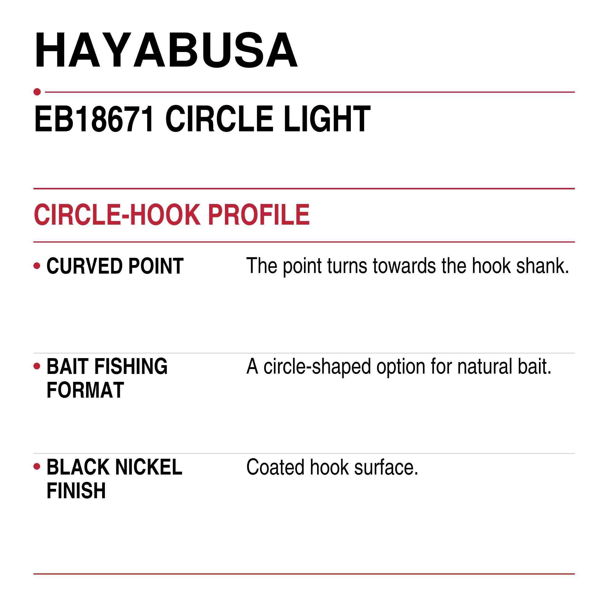 Hayabusa EB18671 Circle Light Hook Size 4/0 (0450)