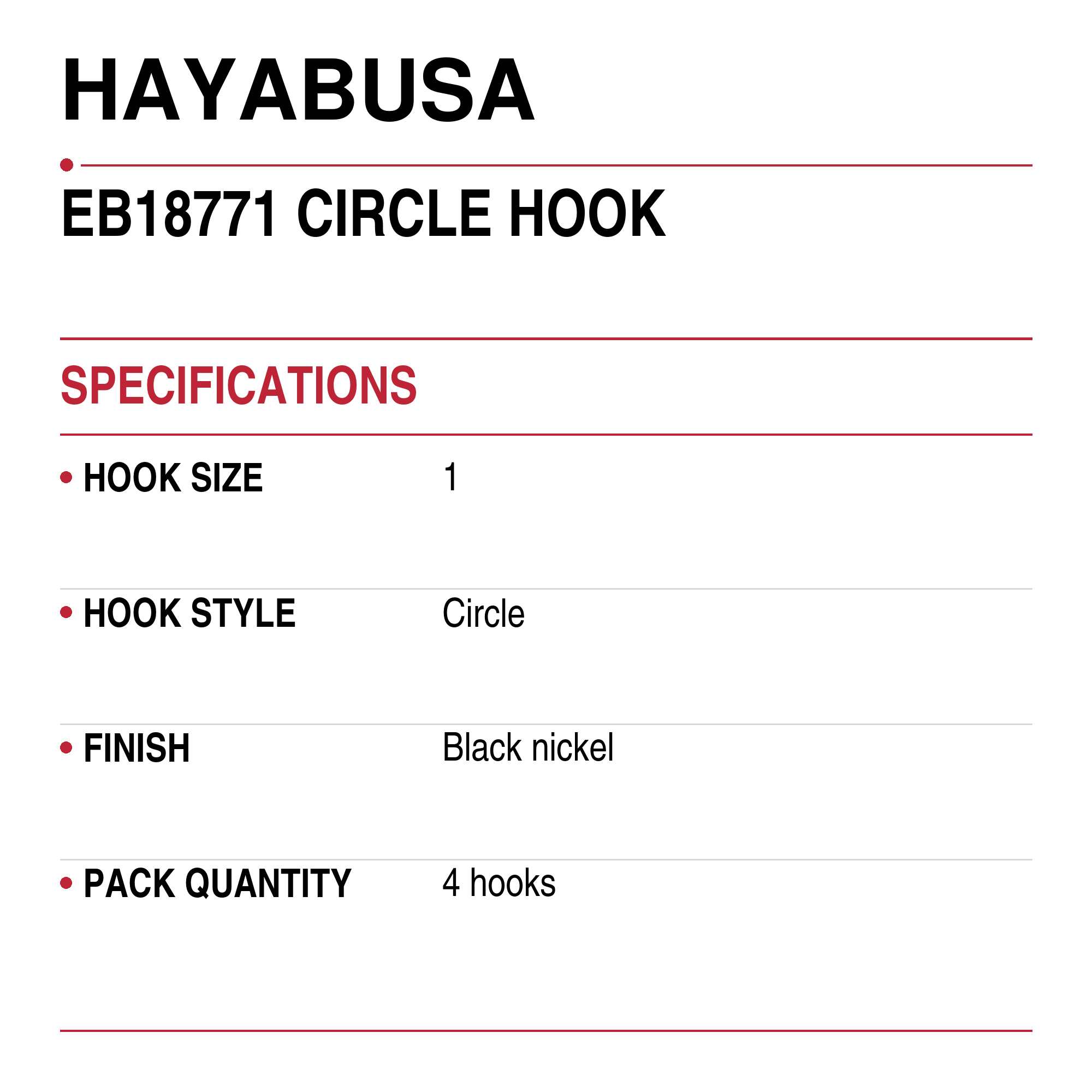 Hayabusa EB18771 Circle Hook Size 1 (0467)