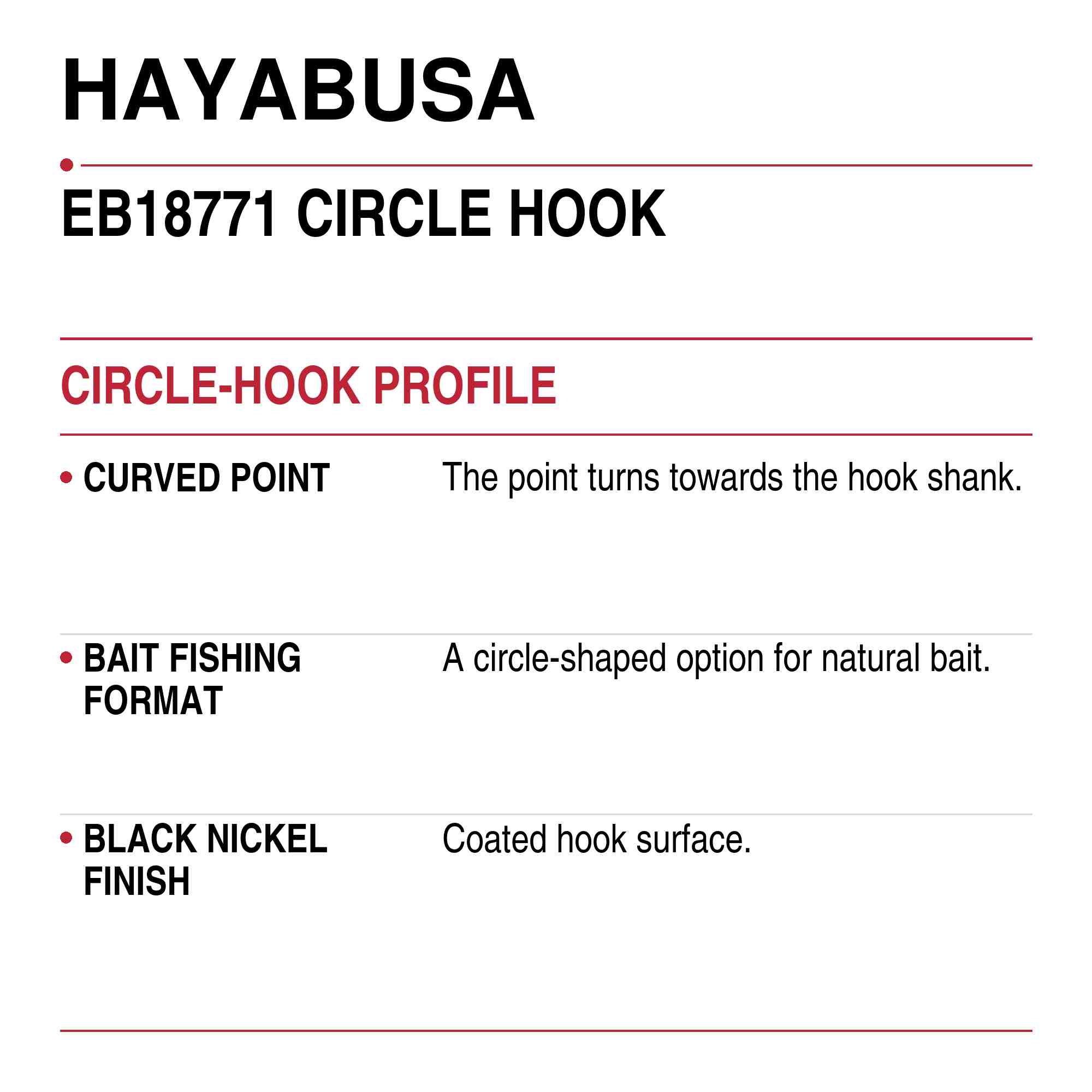 Hayabusa EB18771 Circle Hook Size 1/0 (0474)
