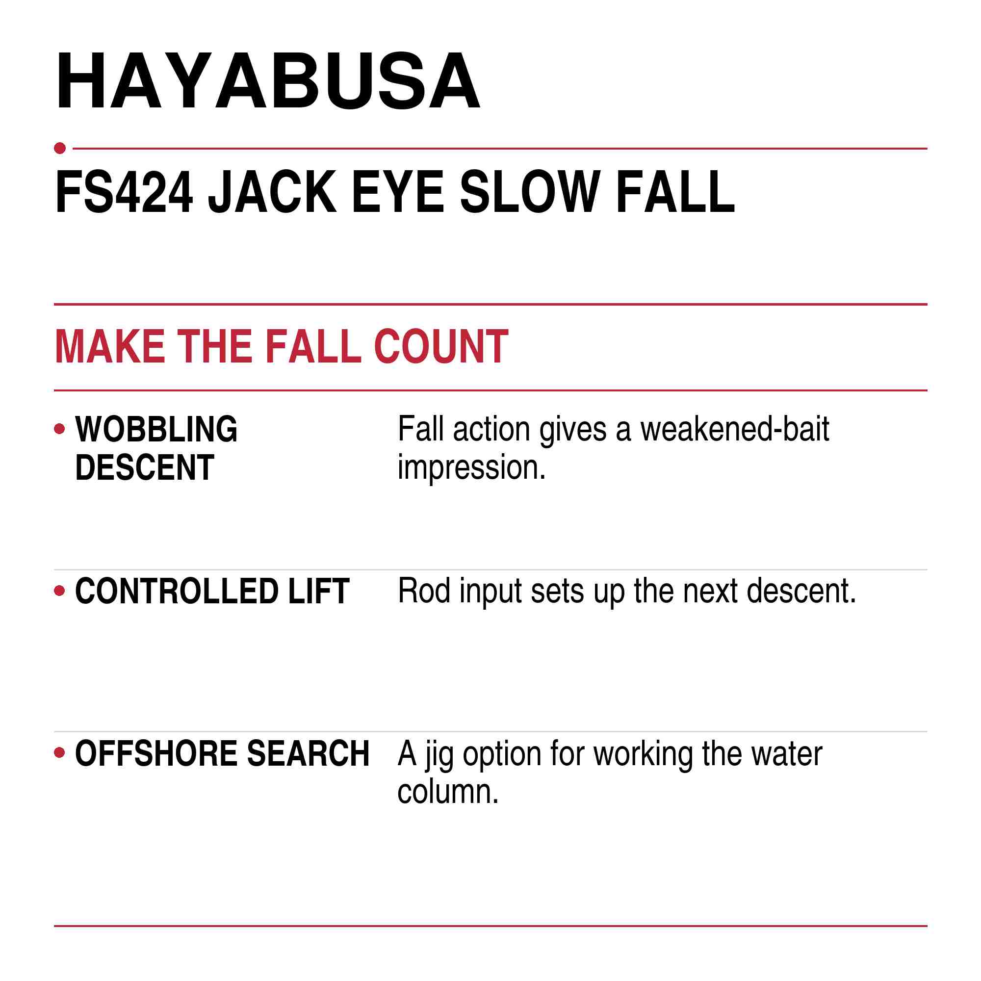 Hayabusa FS424 Metal Jig Jackeye Slow Fall 90 grams 01 (3010)