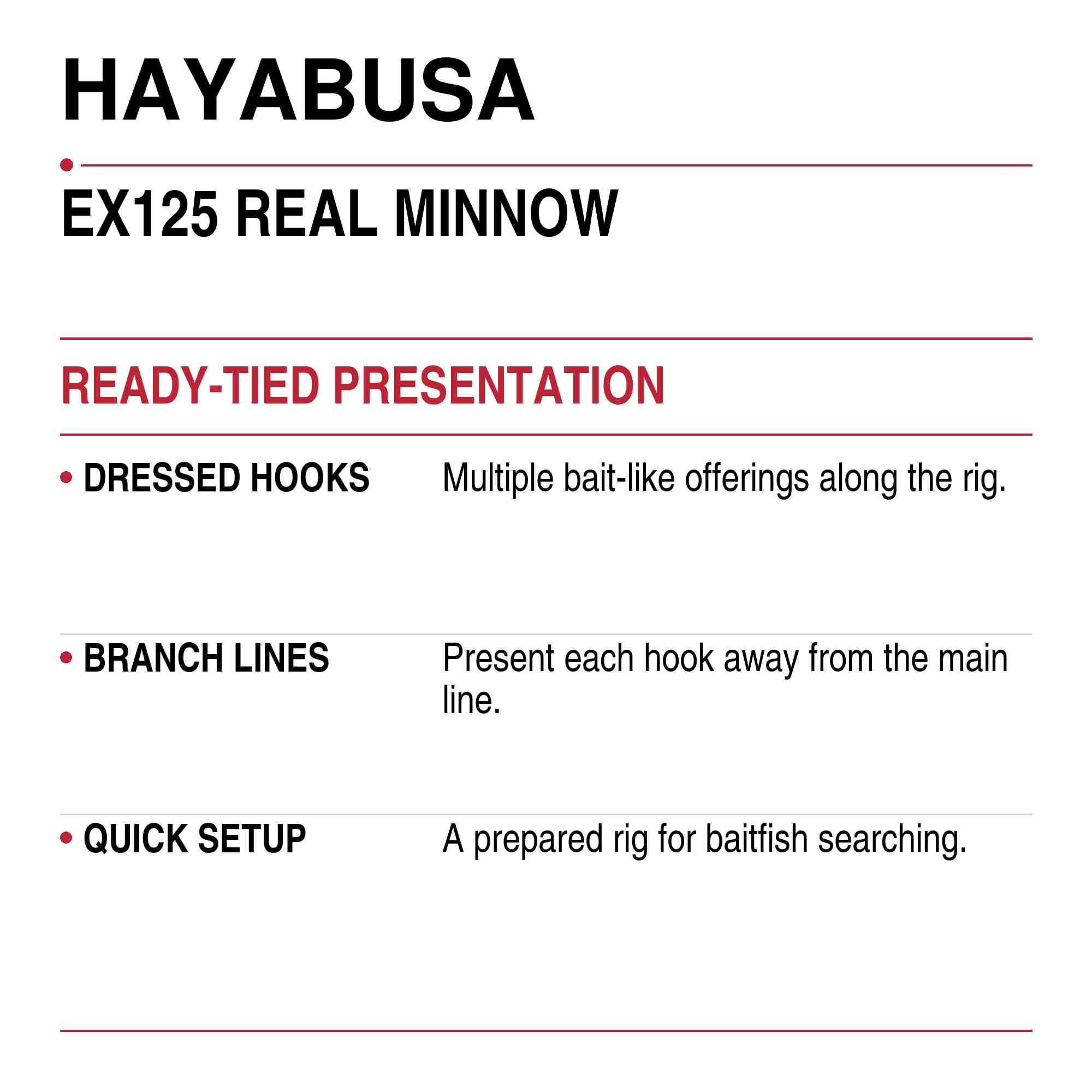 Hayabusa EX125 Sabiki Real Minnow Size 14 22lb (5455)