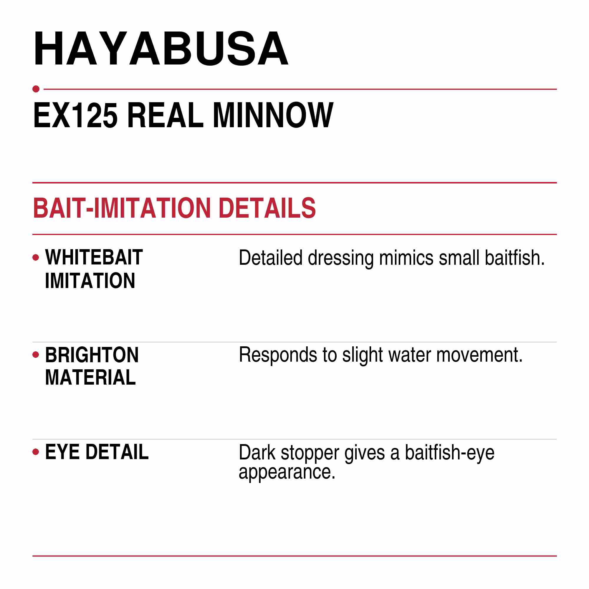 Hayabusa EX125 Sabiki Real Minnow Size 18 30lb (2861)