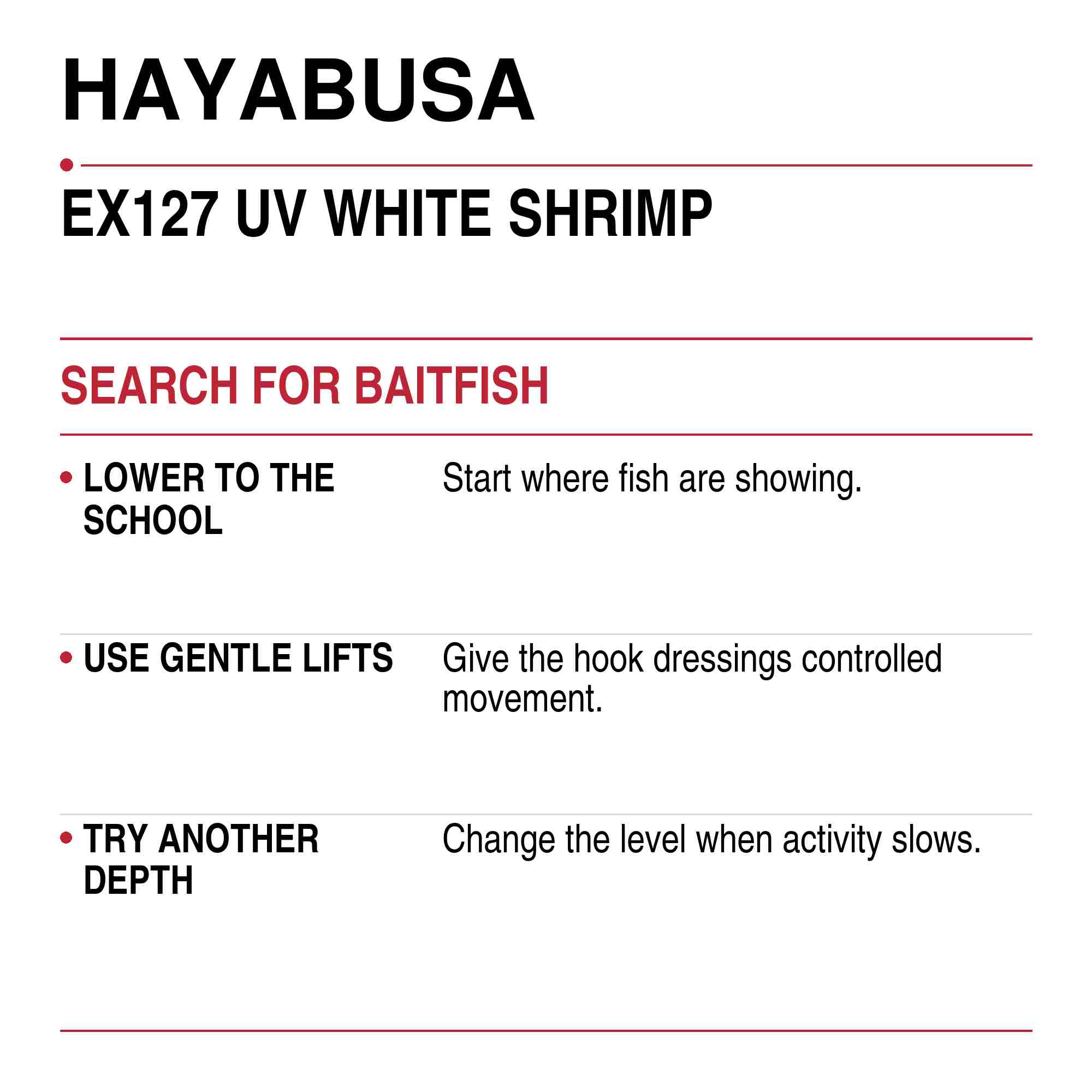 Hayabusa EX127 Sabiki UV White Shrimp Size 12 17lb (9019)