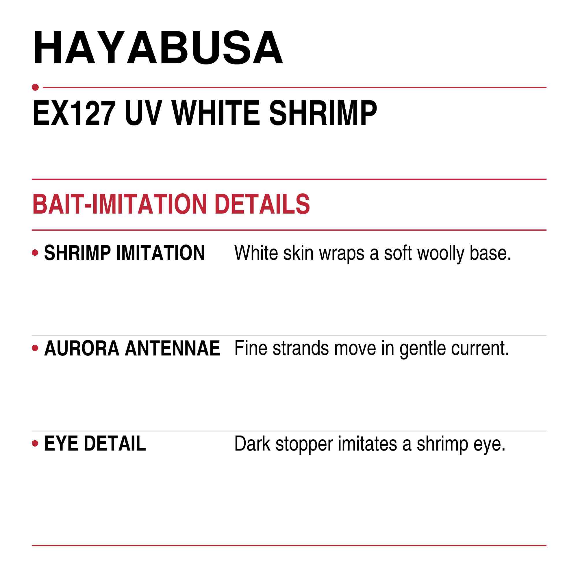 Hayabusa EX127 Sabiki UV White Shrimp Size 18 32lb (9040)