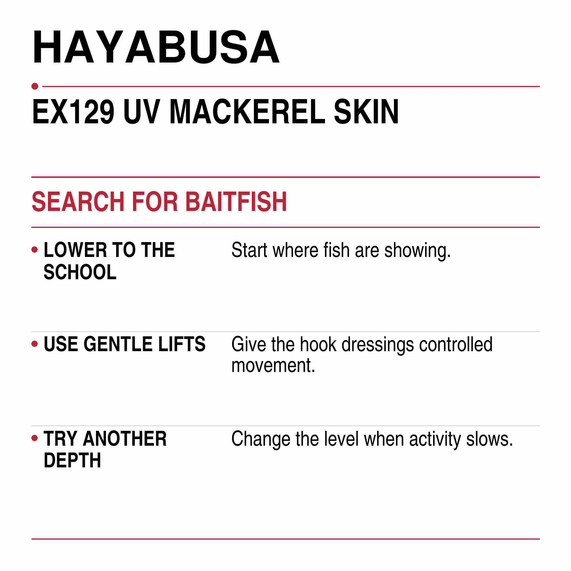 Hayabusa EX129 Sabiki UV Mackerel Skin Size 16 24lb (9132)