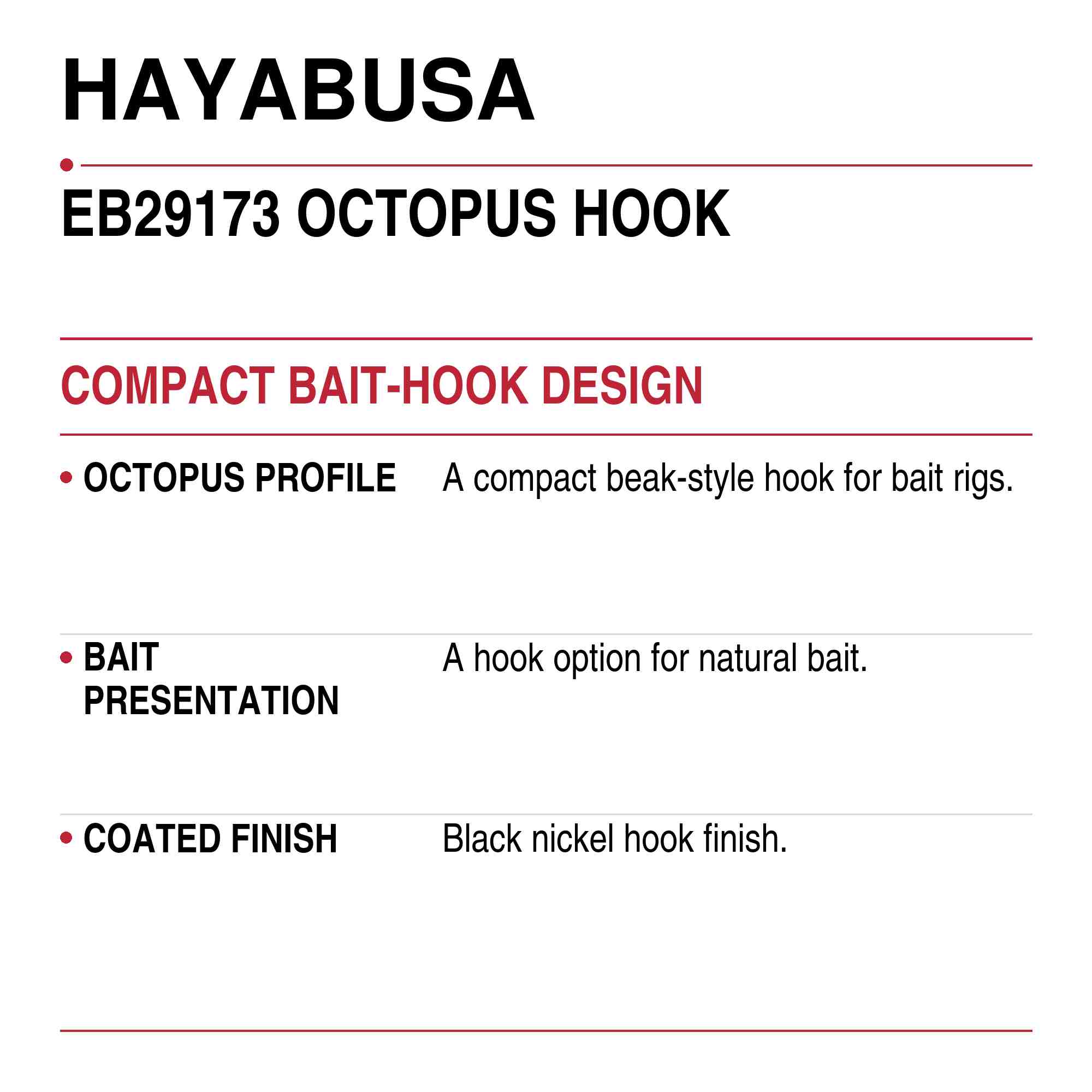 Hayabusa EB29173 Octopus Hook Bulk Pack Size 9/0 (0120)