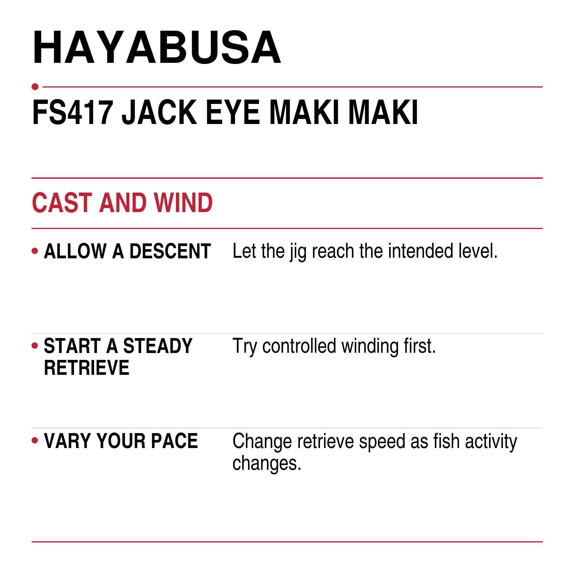 Hayabusa FS417 Metal Jig Jackeye Maki Maki 40 grams 08 (0128)