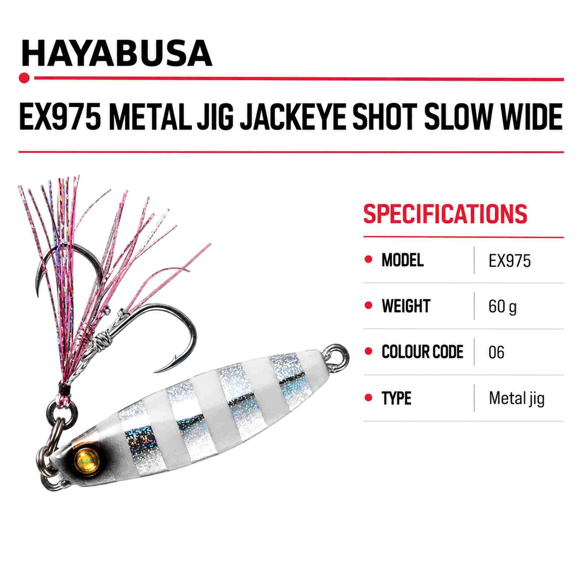 Hayabusa EX975 Metal Jig Jackeye Shot Slow Wide 60 grams 06 (1989)