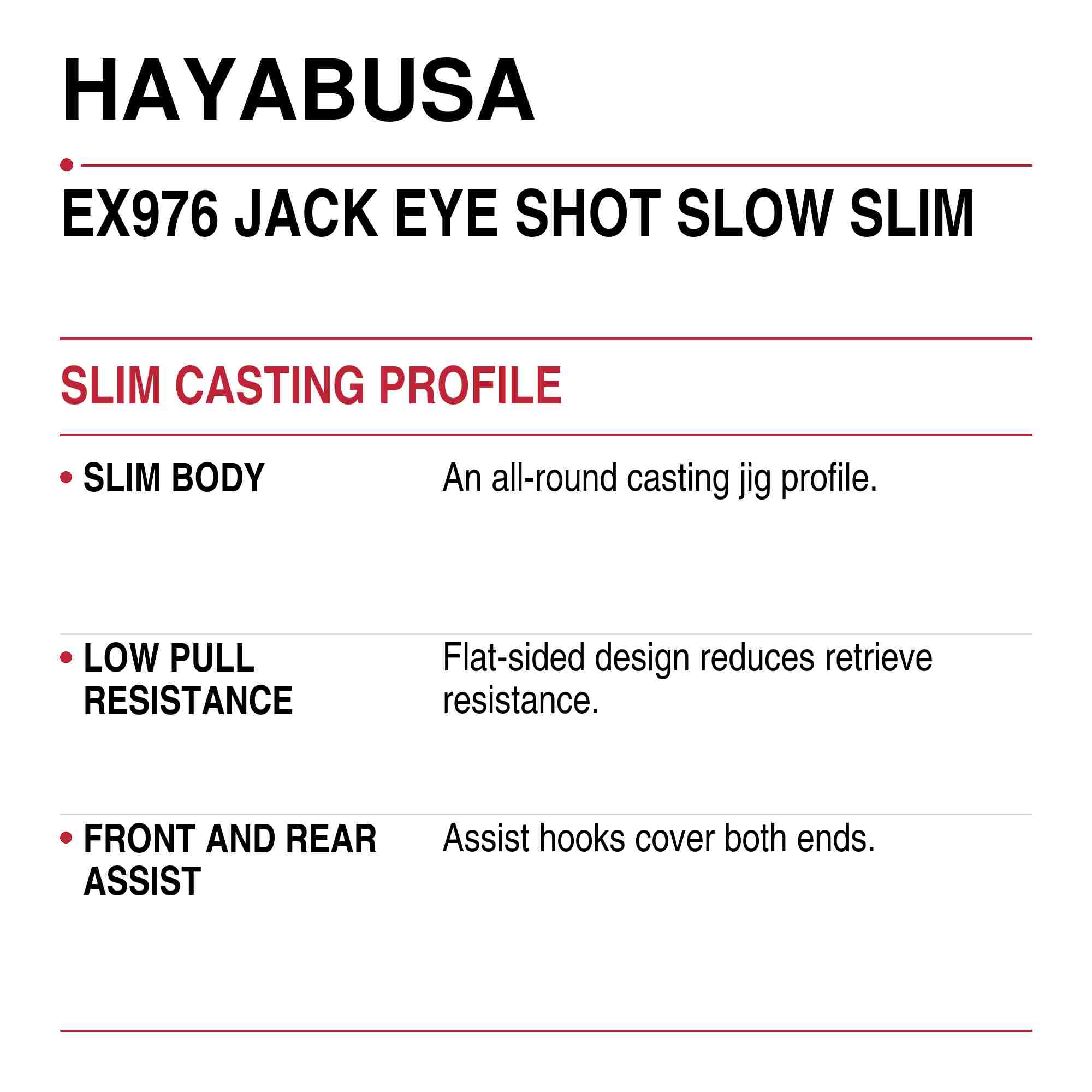 Hayabusa EX976 Metal Jig Jackeye Shot Slow Slim 40 grams 05 (2375)