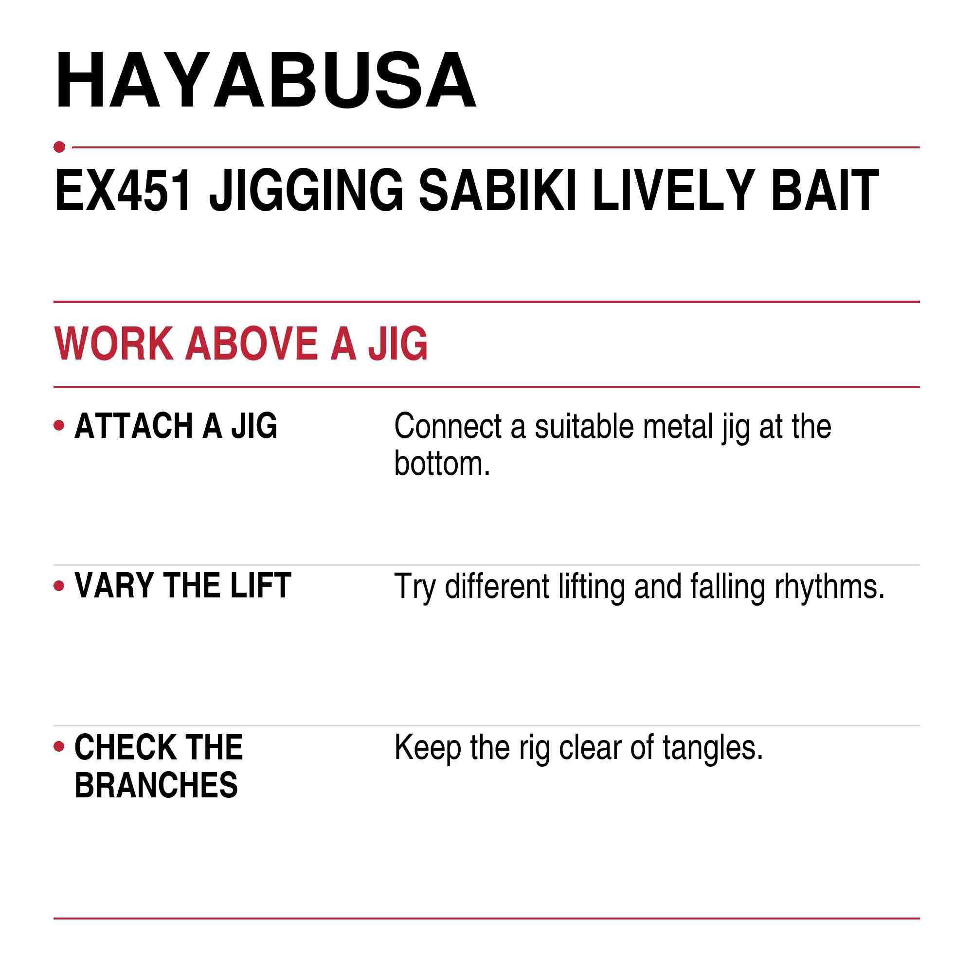 Hayabusa EX451 Sabiki Jigging Sabiki Lively Bait Size L-2 (7881)