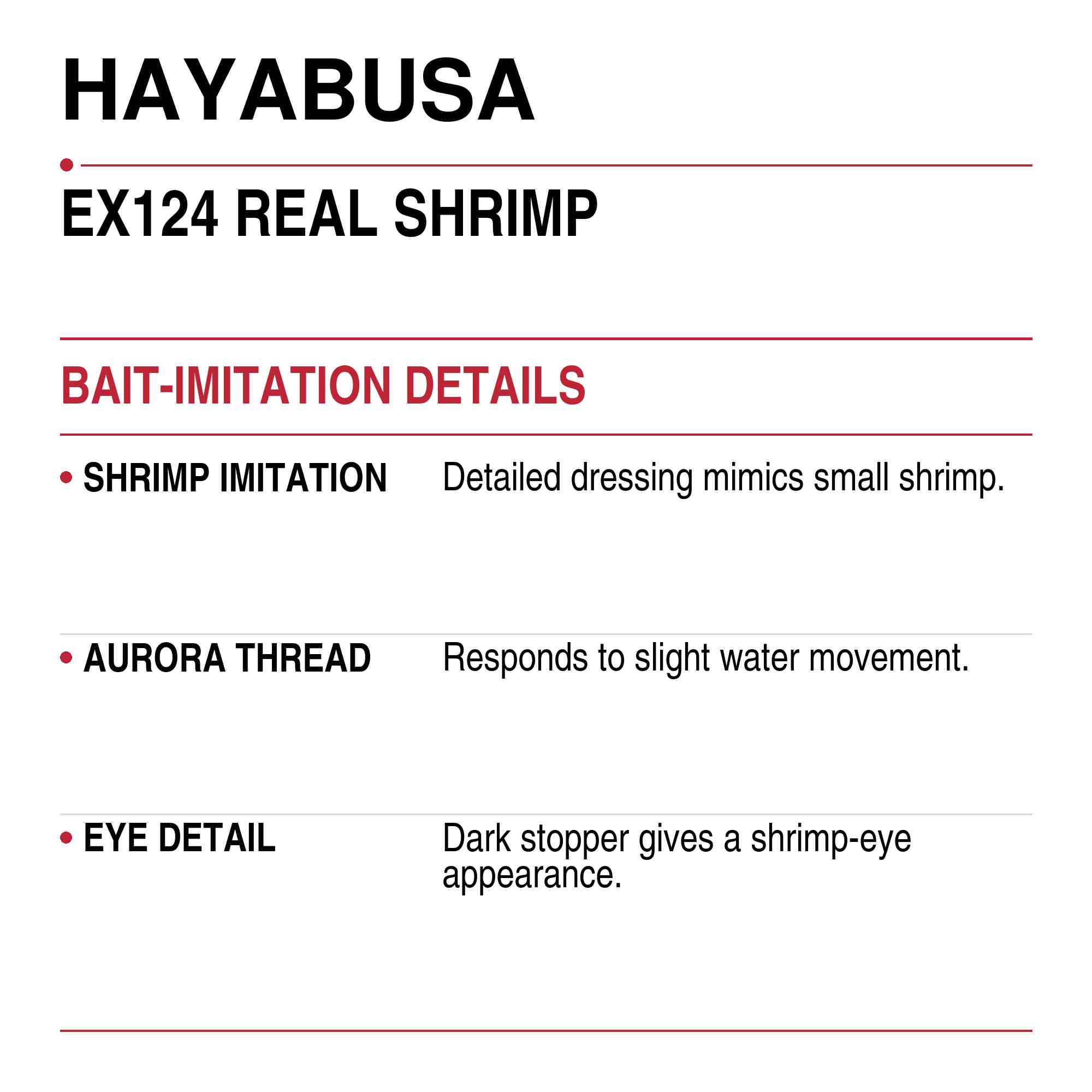 Hayabusa EX124 Sabiki Real Shrimp Size 20 40lb (1635)