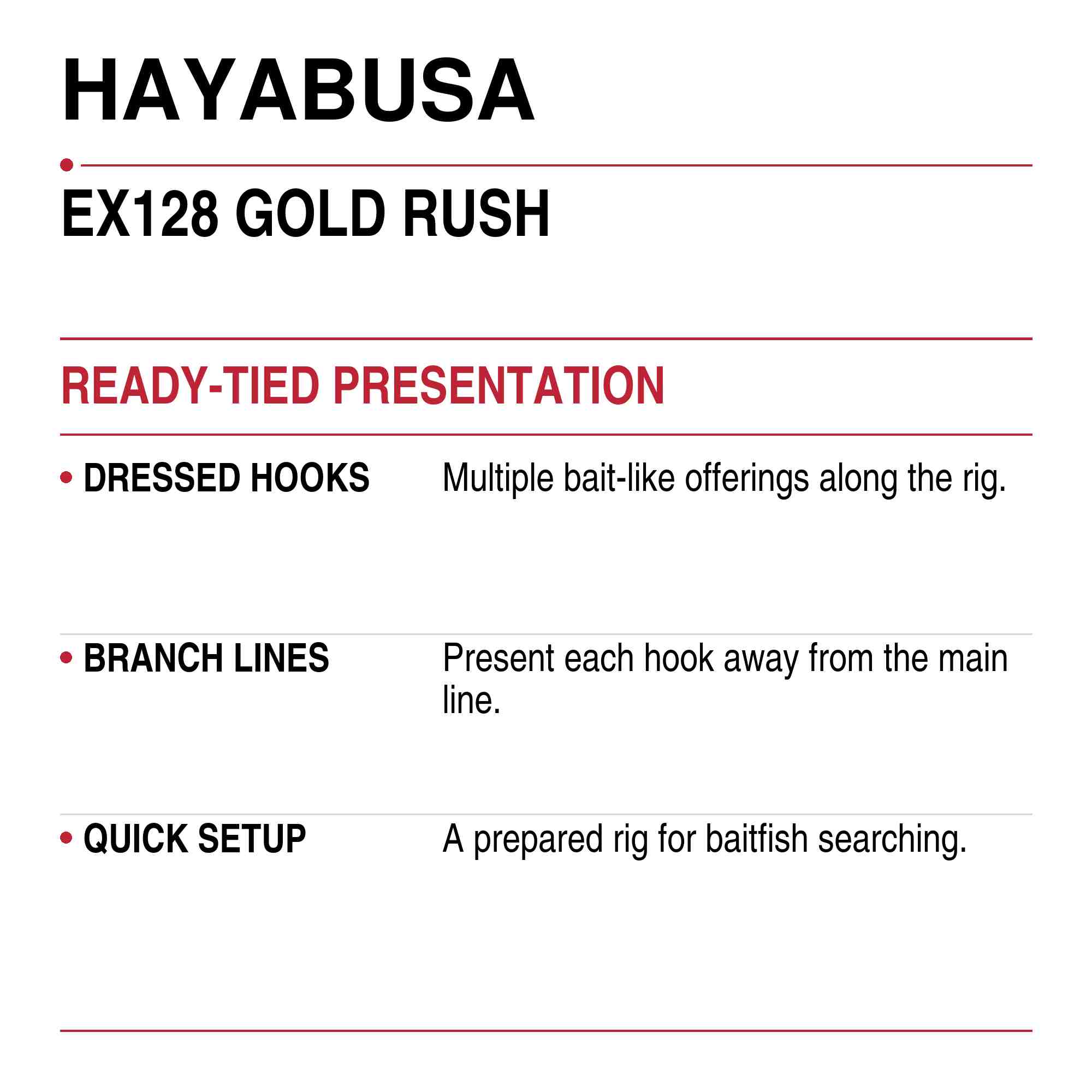 Hayabusa EX128 Sabiki Gold Rush Size 8 13lb (1666)