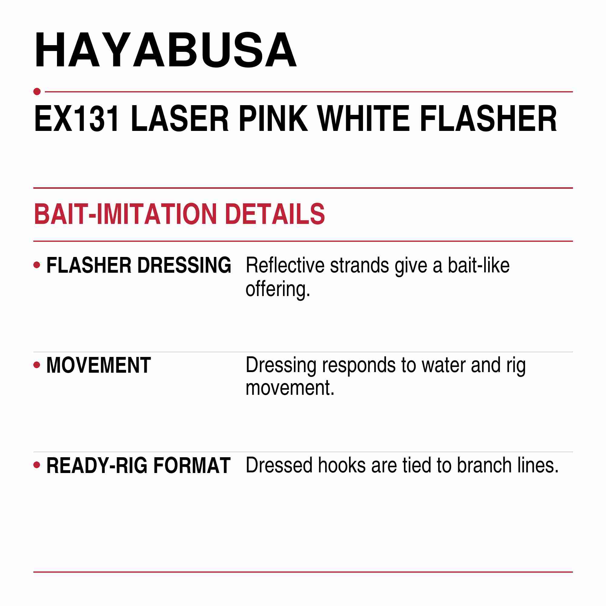 Hayabusa EX131 Sabiki Laser Pink White Size 8 17lb (1680)