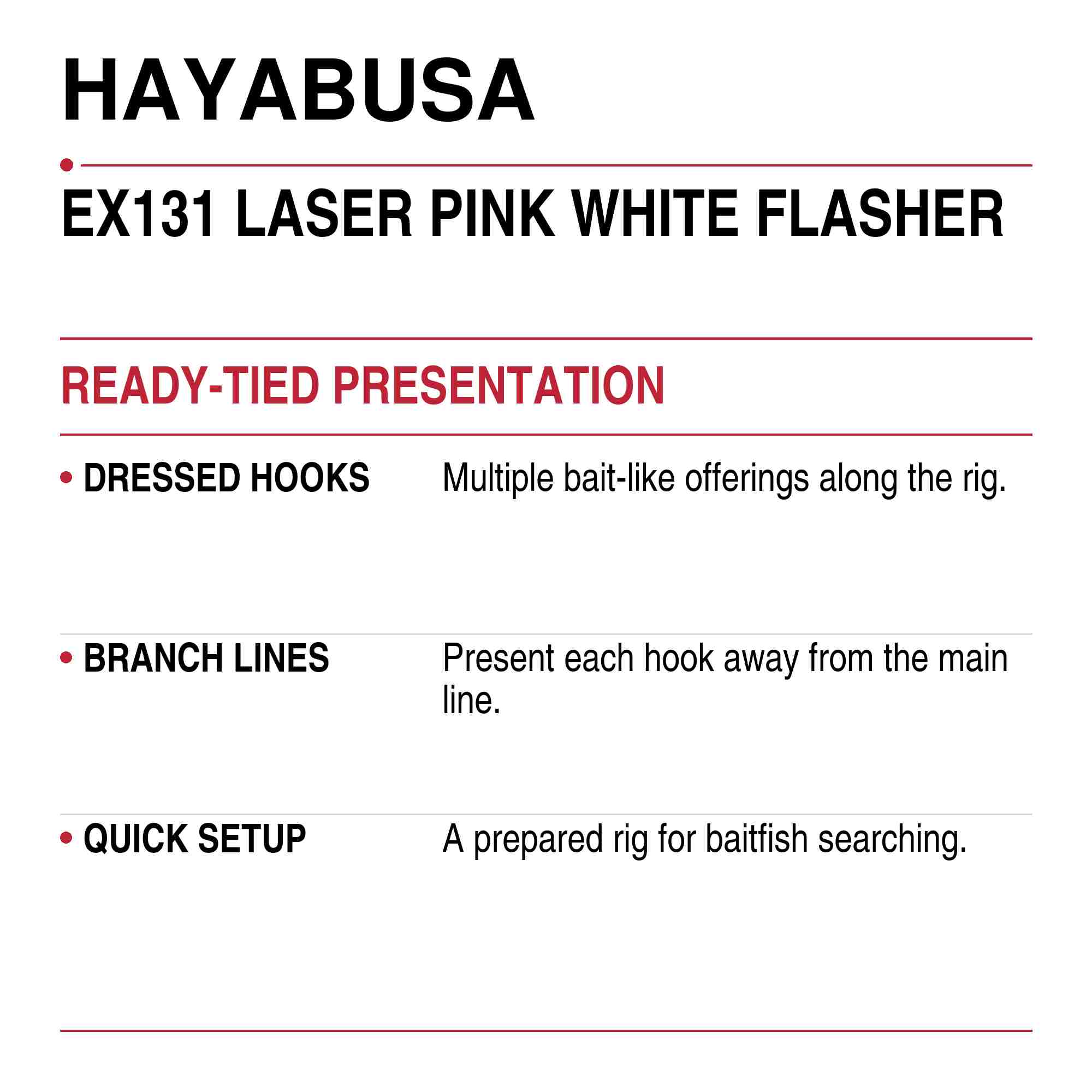 Hayabusa EX131 Sabiki Laser Pink White Size 10 17lb (1697)