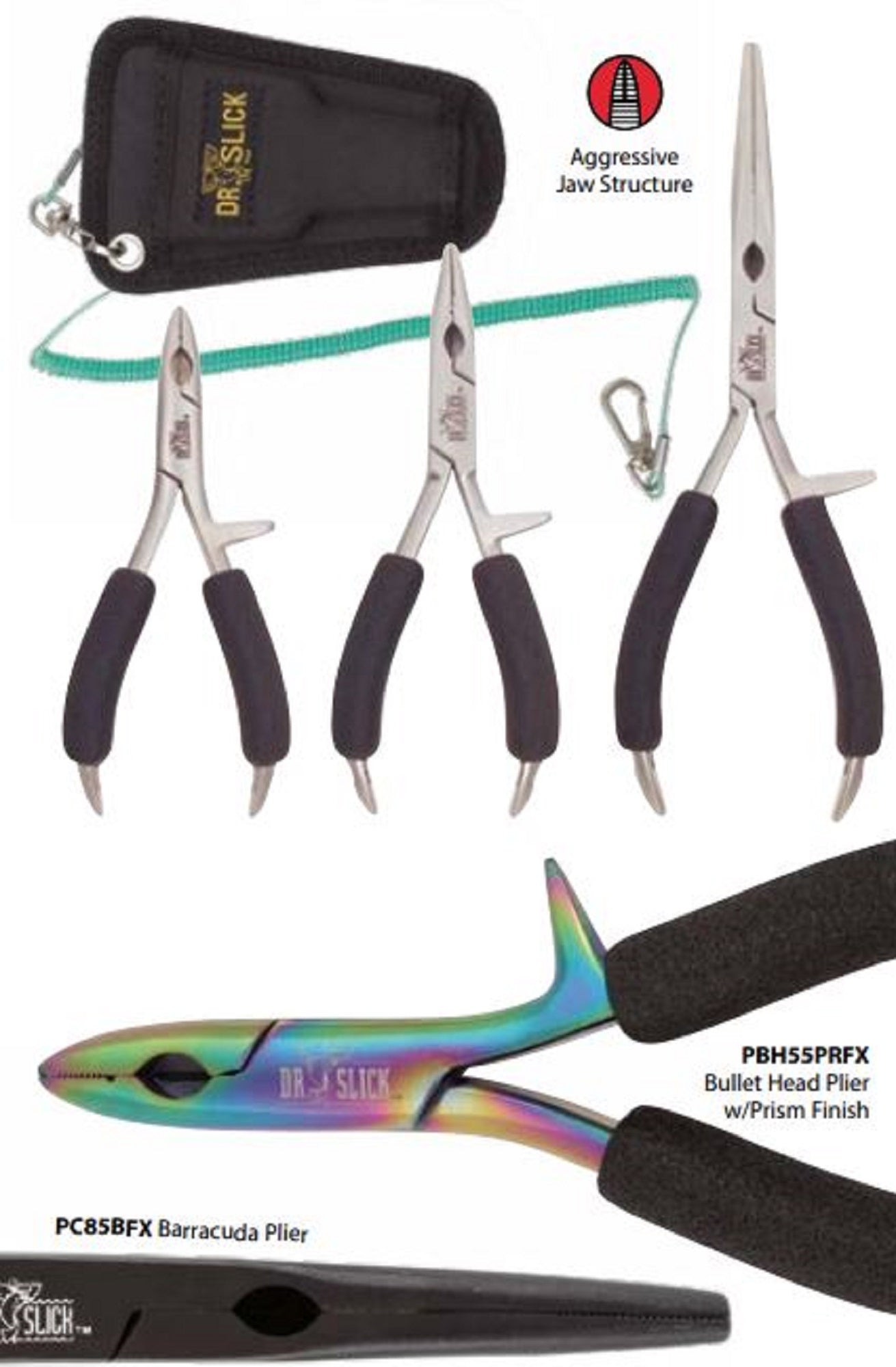 Dr Slick PC85PRFX Barracuda Pliers Long Nose 8.5 Inches Prism (1113)