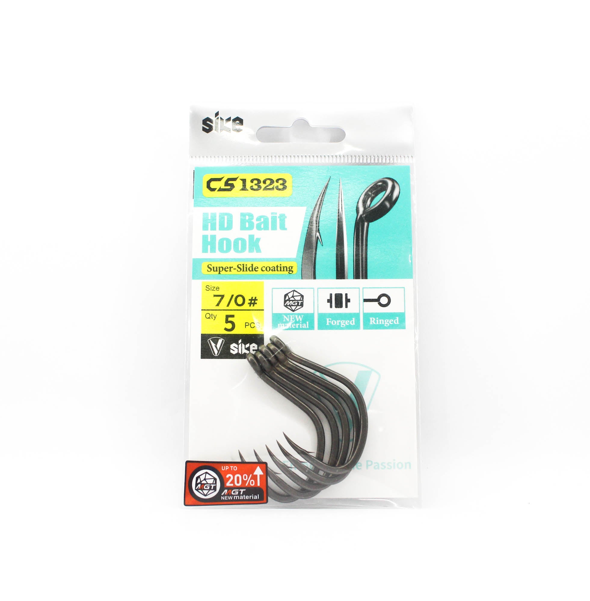 Sike CS-1323 HD Bait Hook Standard Pack Size 7/0 5pc (0678)