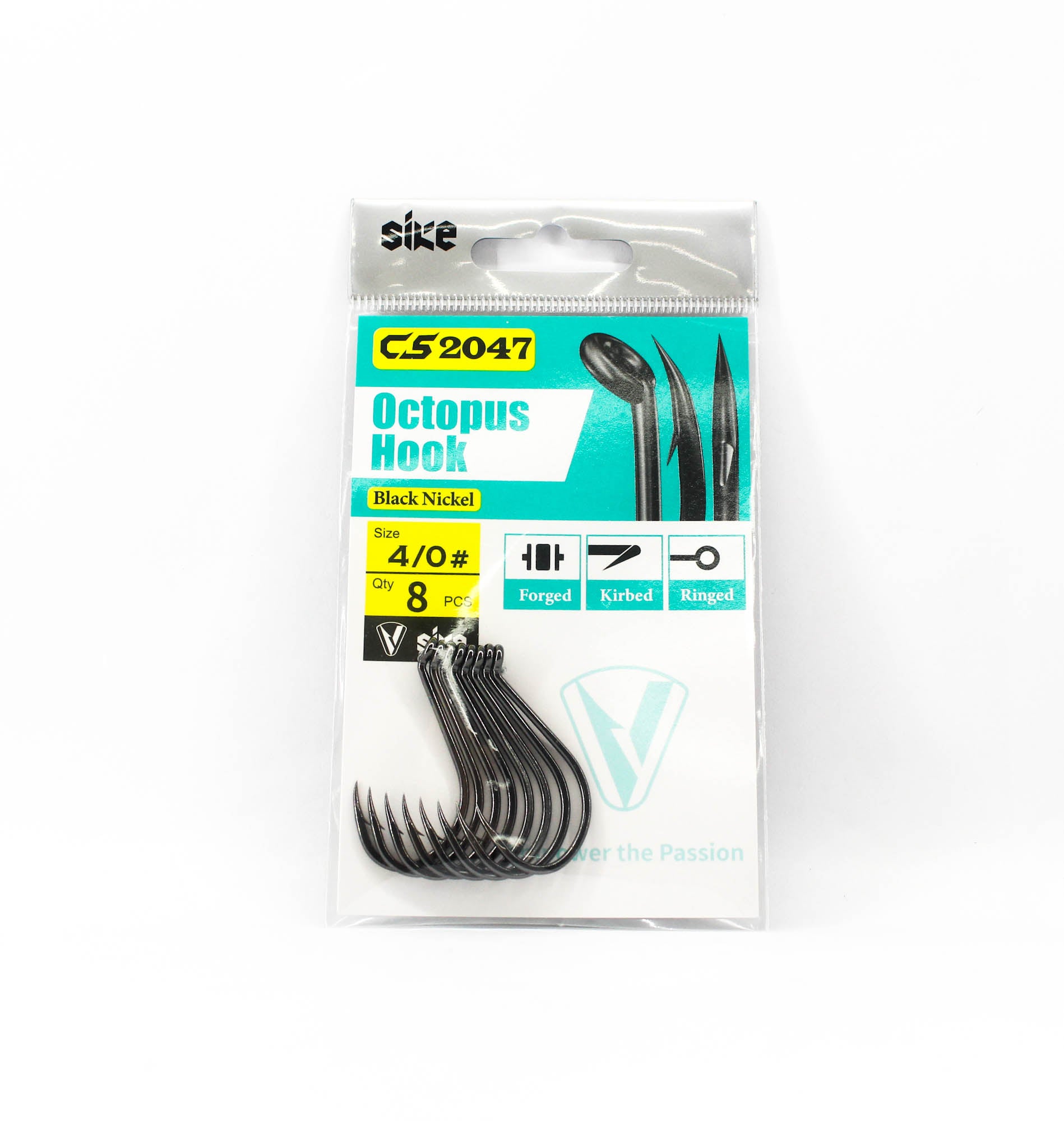 Sike CS-2047 Octopus Black Hook Standard Pack Size 4/0 8pc (1682)