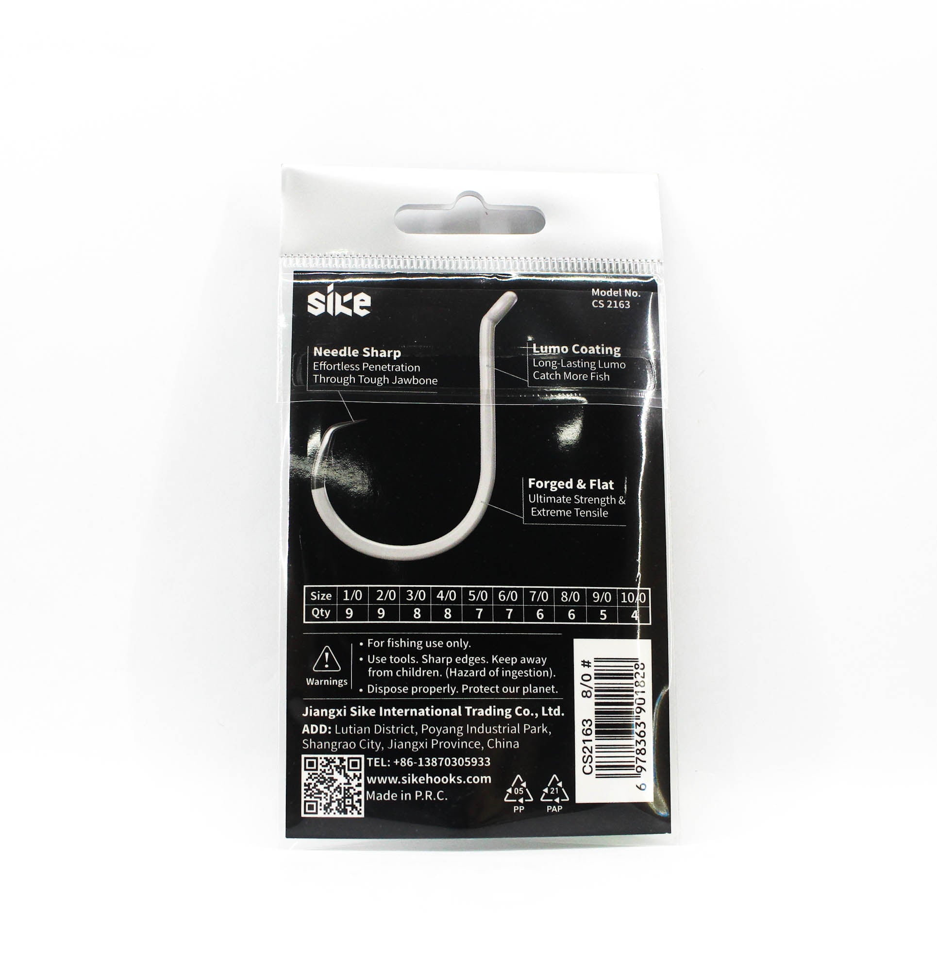 Sike CS-2163 Sport Circle Lumo Hook Standard Pack Size 8/0 6pc (1828)