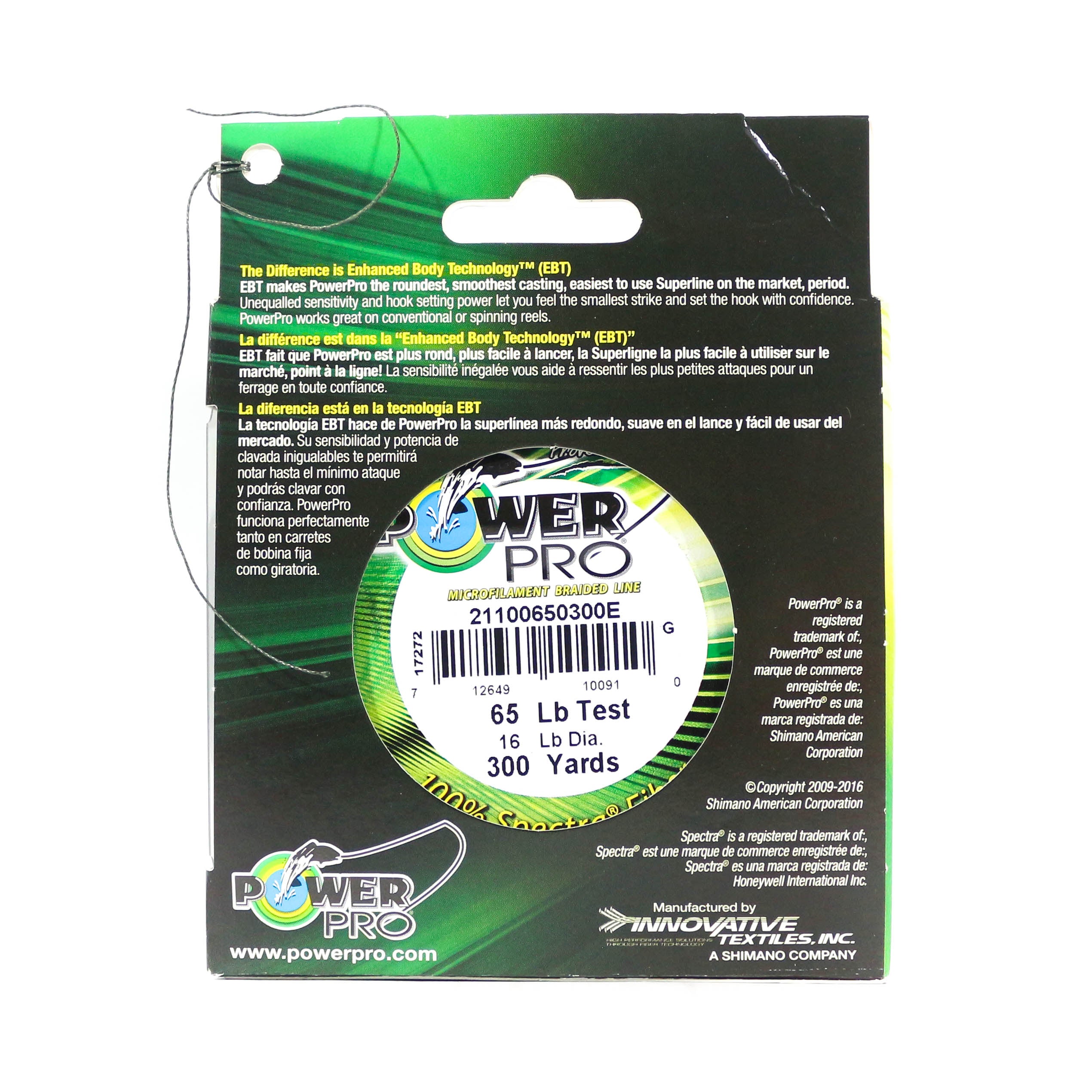 Power Pro Braided Spectra Line 65lb by 300yds Green (0910)