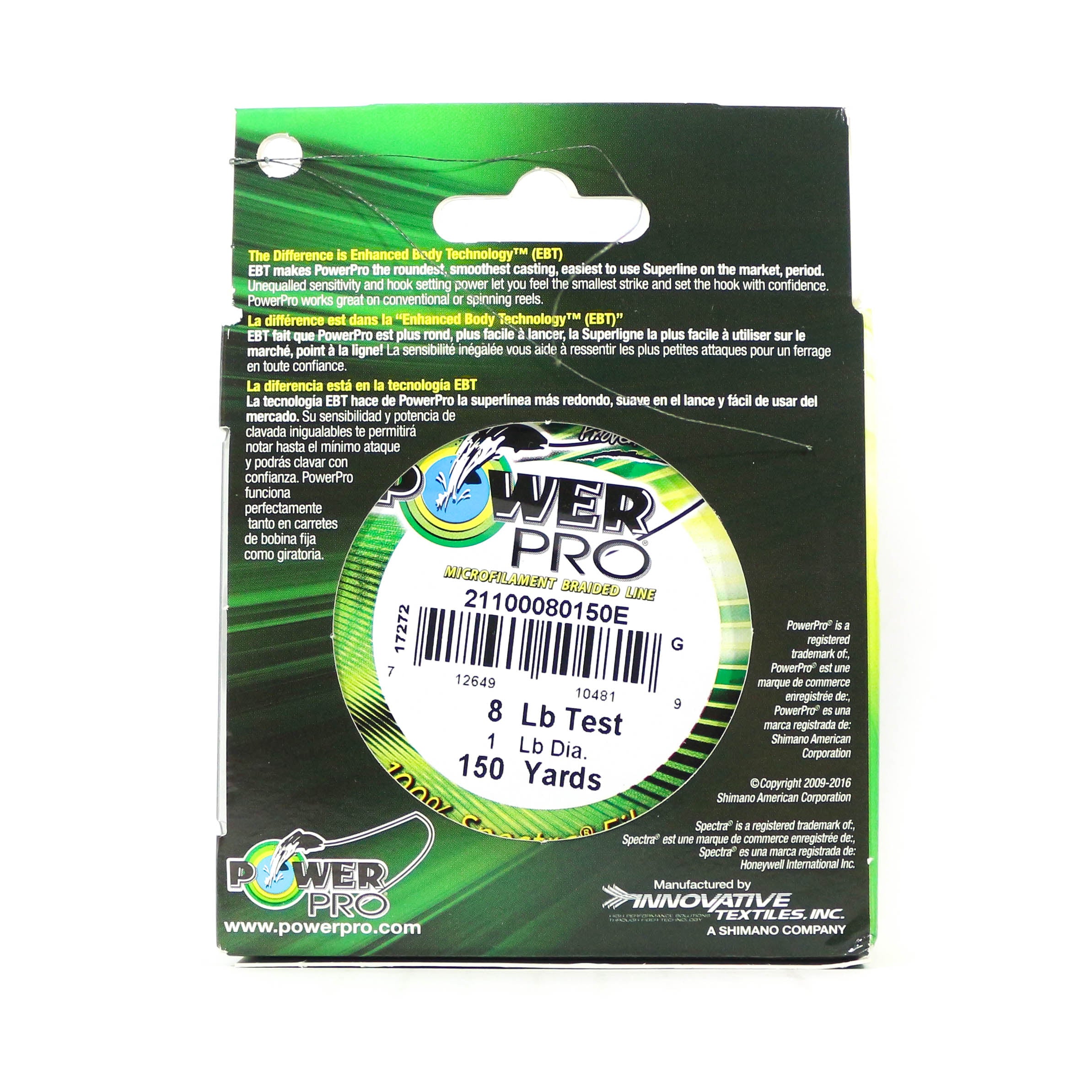 Power Pro Braided Spectra Line 8lb by 150yds Green (4819)