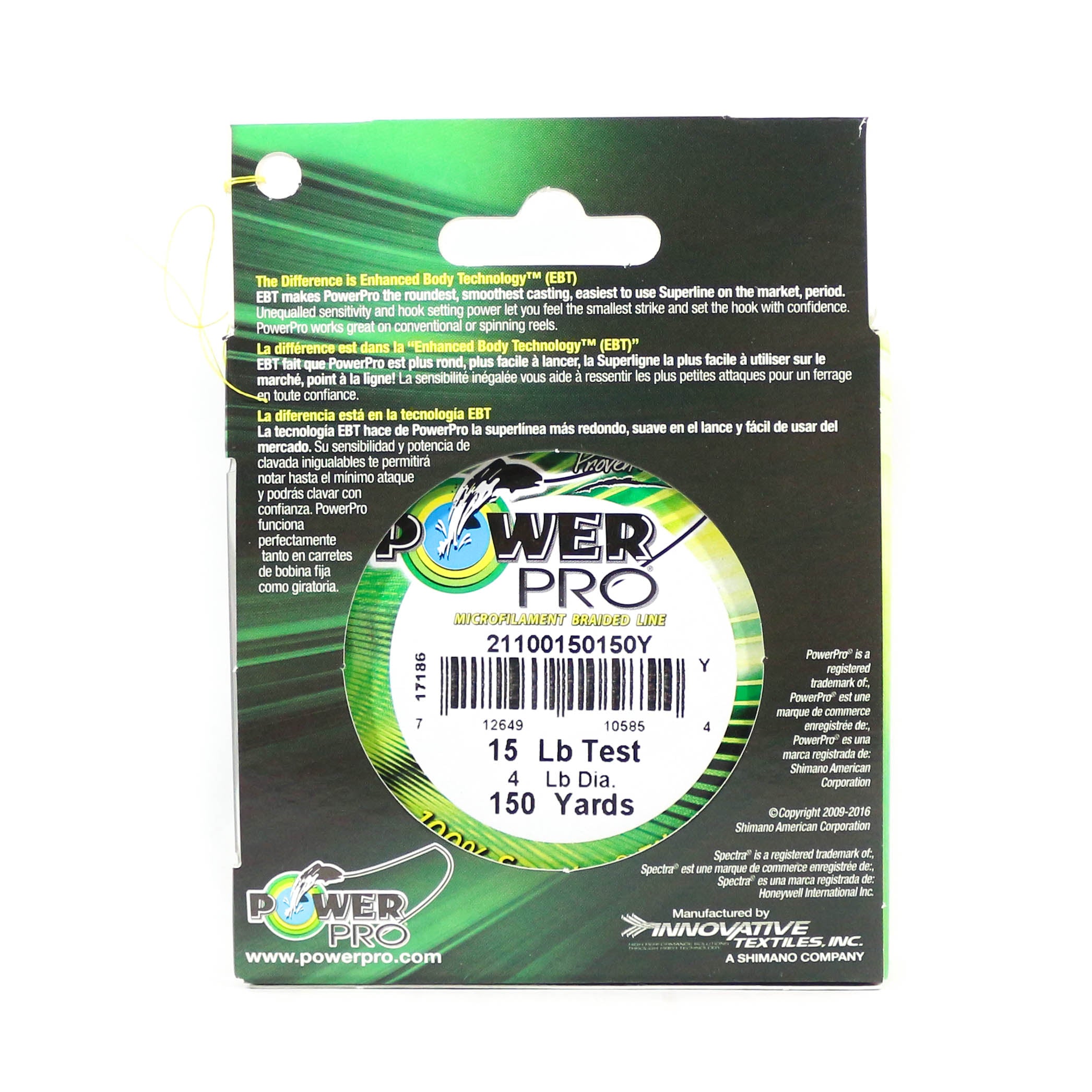 Power Pro Braided Spectra Line 15lb by 150yds Yellow (5854)