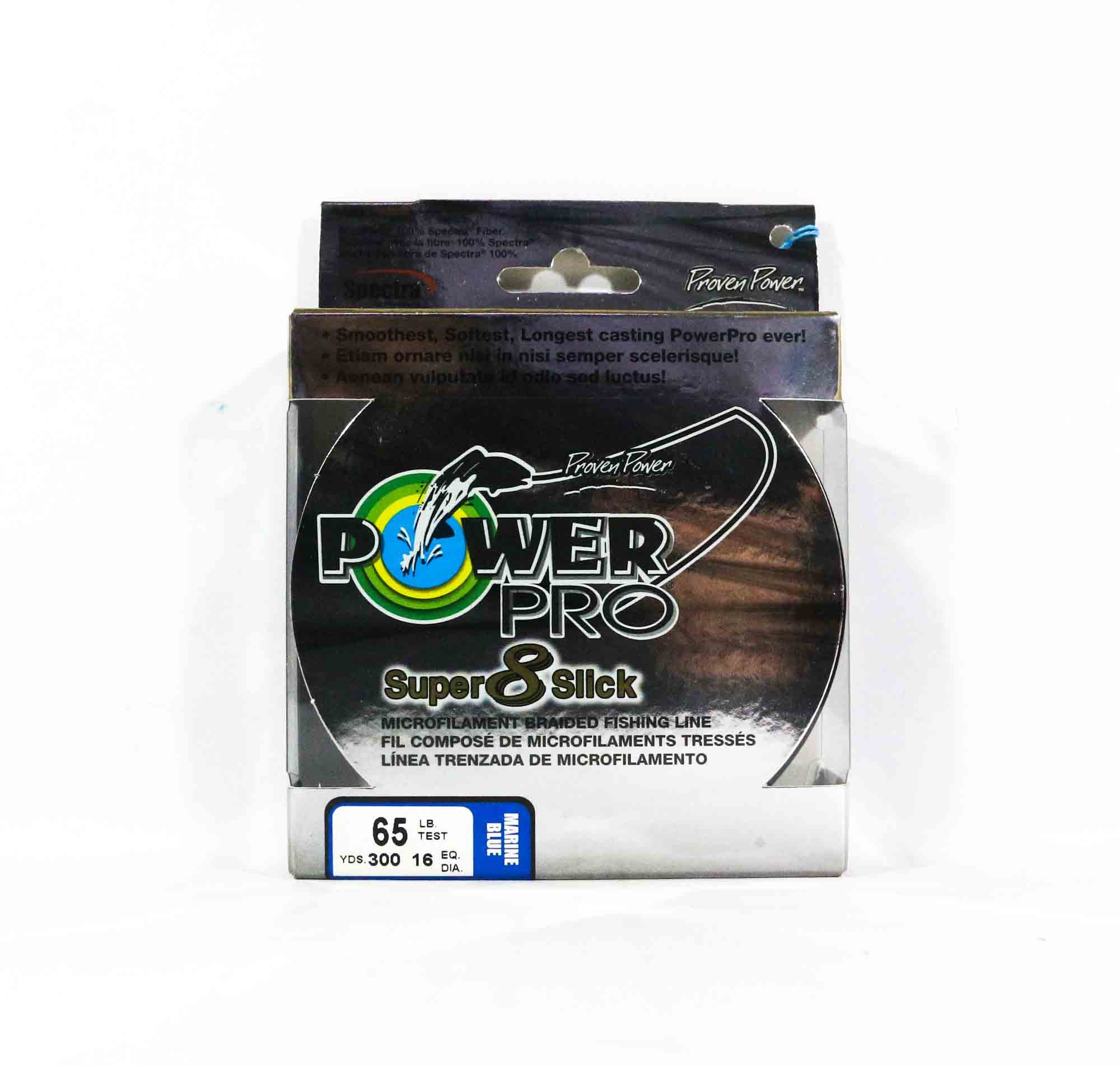 Power Pro Super 8 Slick Spectra Line 65lb by 300yds Blue (0275)