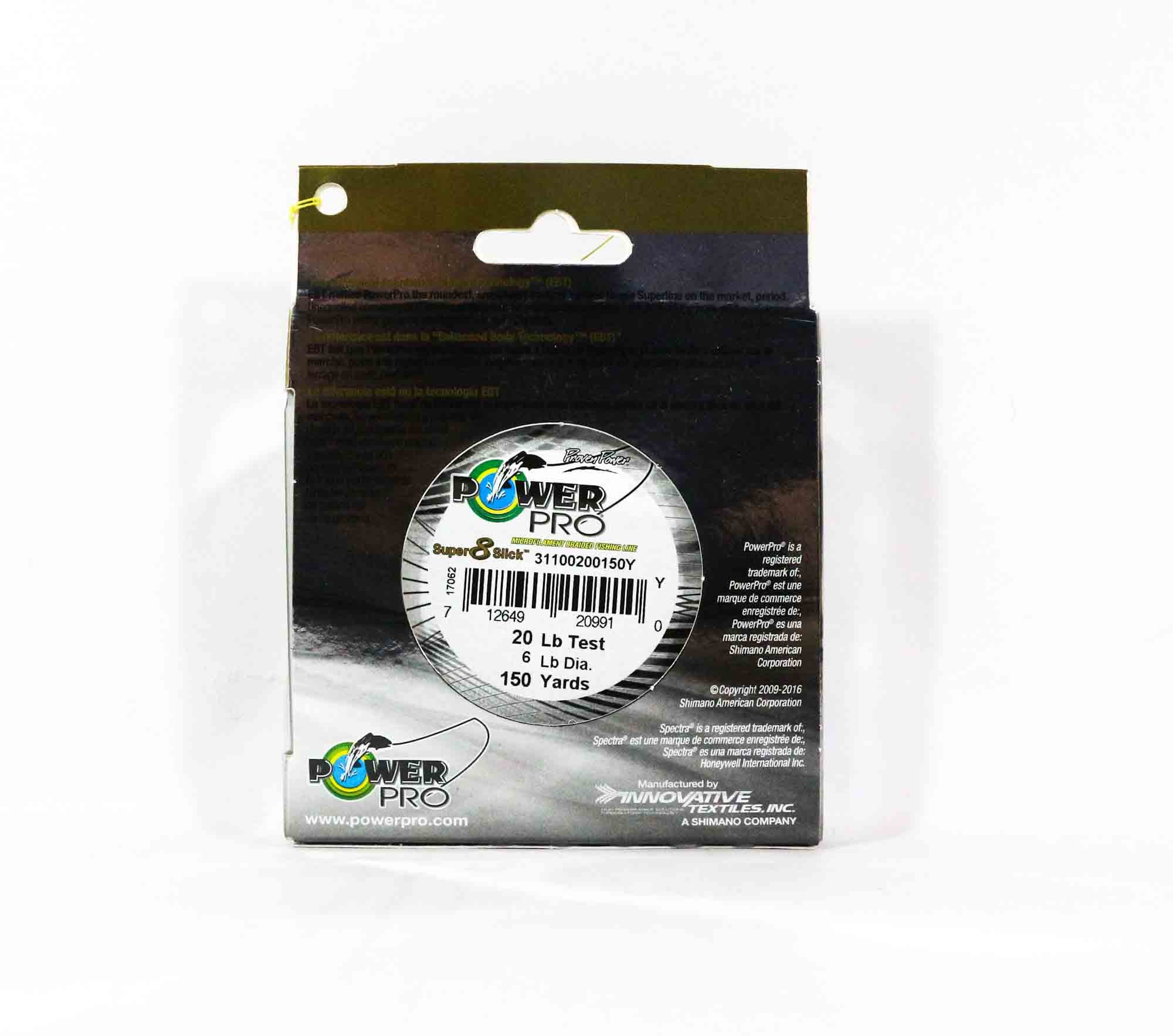 Power Pro Super 8 Slick Spectra Line 20lb by 150yds Green (0633)