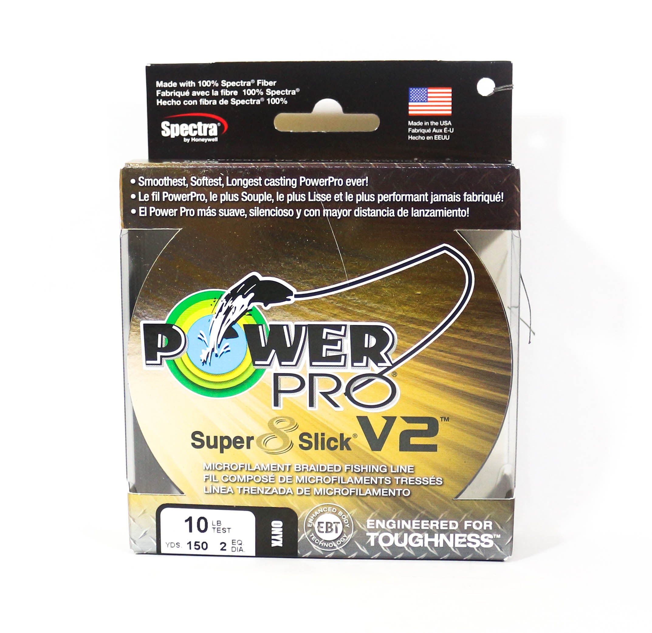 Power Pro Super 8 Slick Version 2 Spectra Line 10lb by 150yds Onyx (7717)