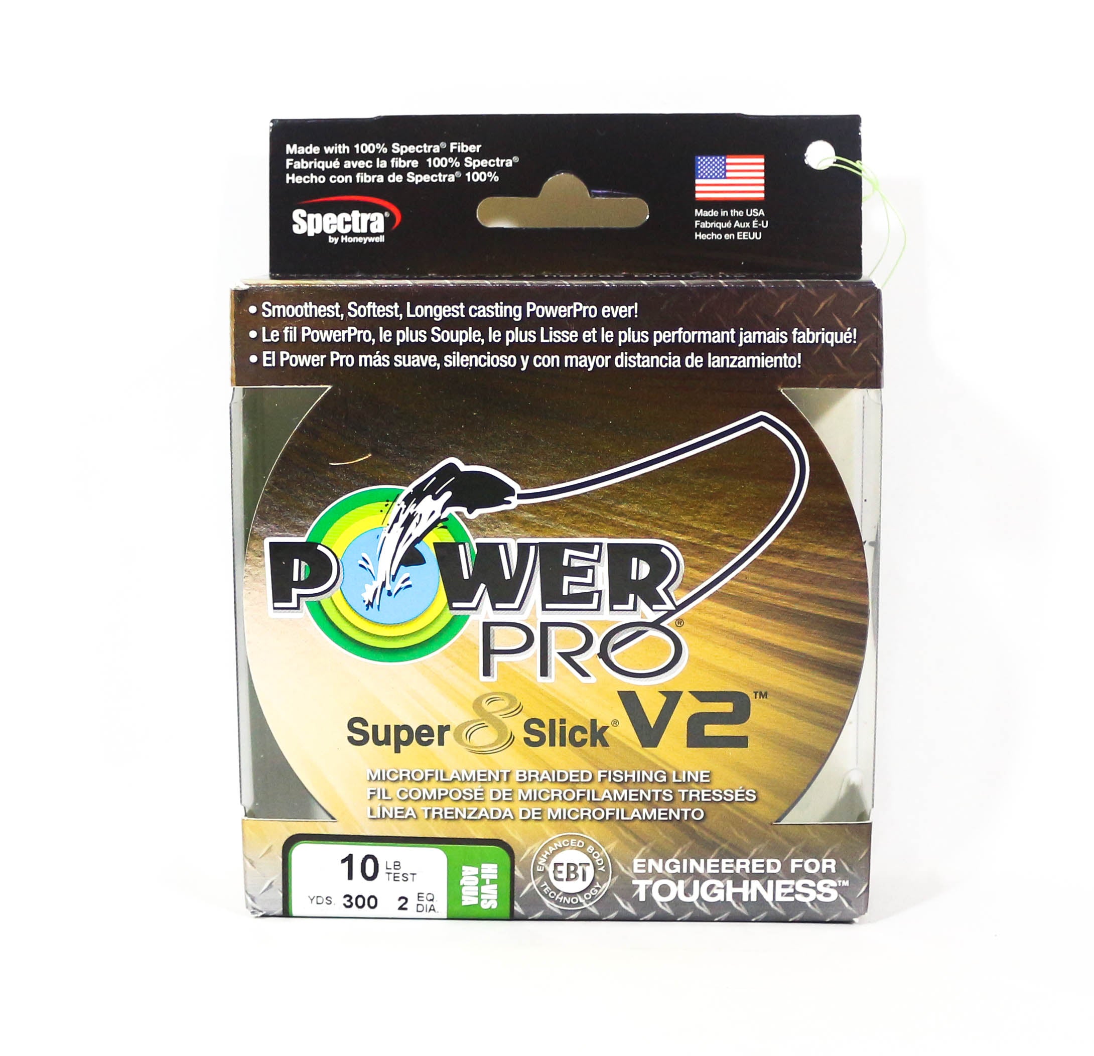 Power Pro Super 8 Slick Version 2 Spectra Line 10lb by 300yds Aqua (7731)