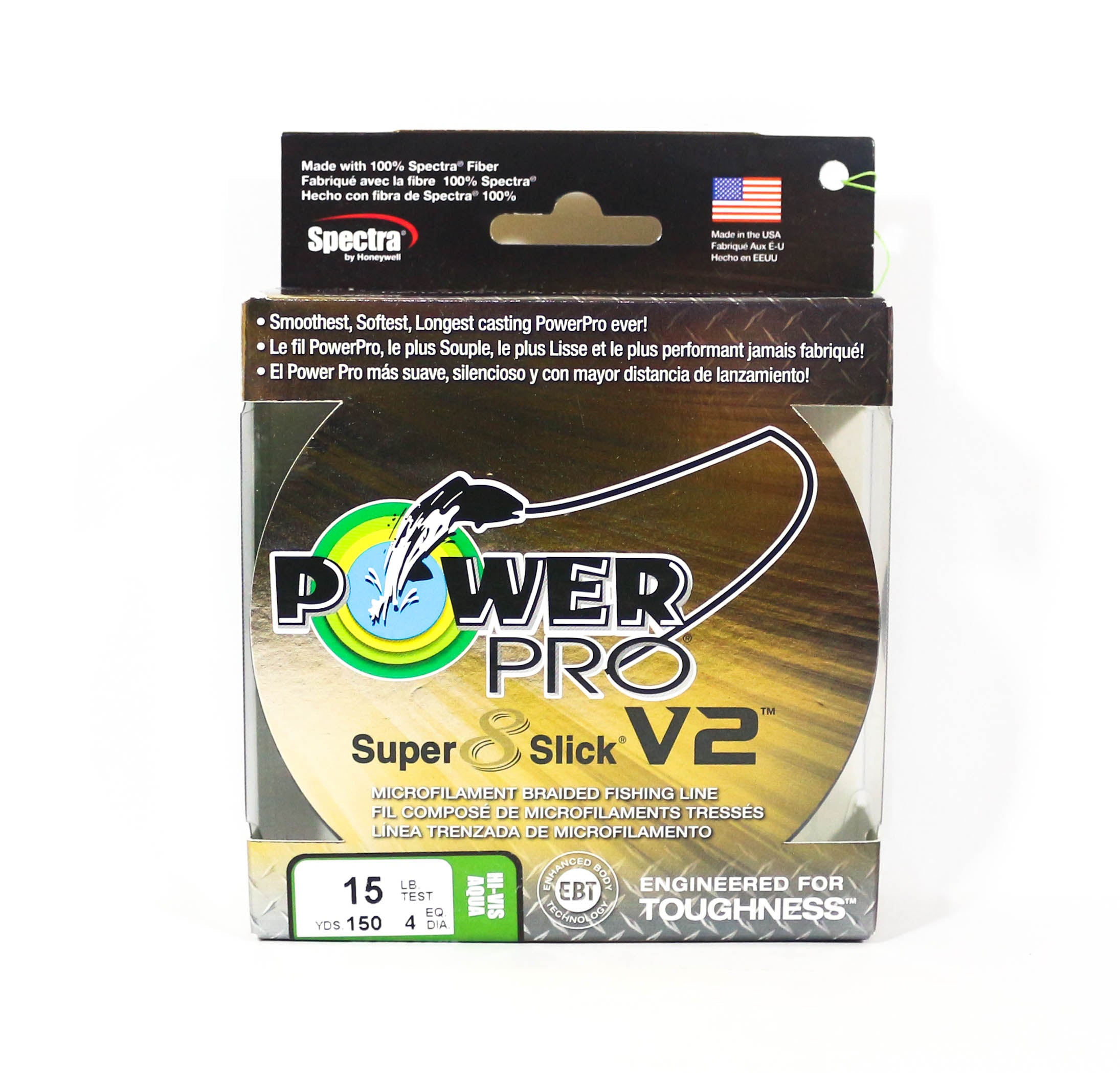 Power Pro Super 8 Slick Version 2 Spectra Line 15lb by 150yds Aqua (7854)