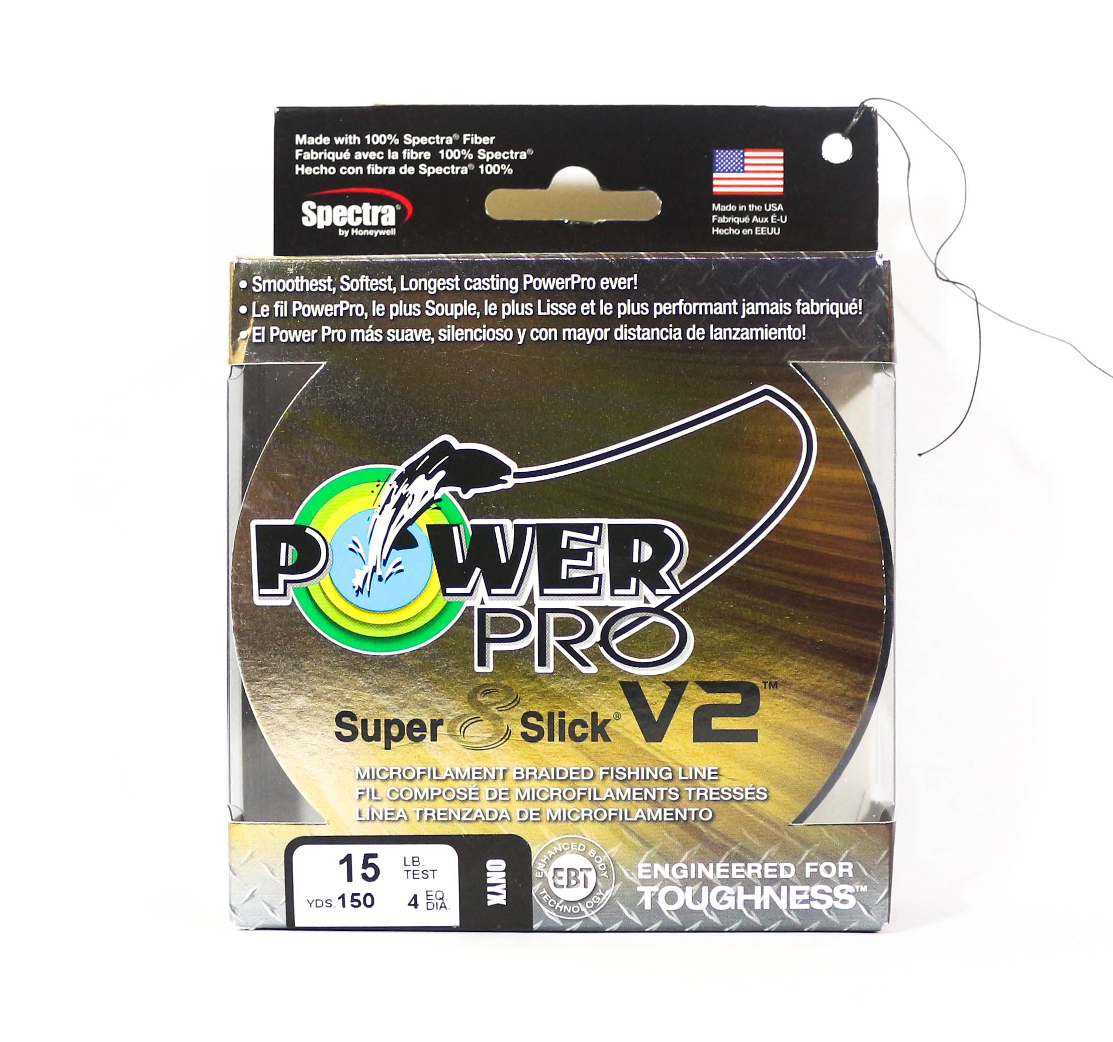 Power Pro Super 8 Slick Version 2 Spectra Line 15lb by 150yds Onyx (7878)
