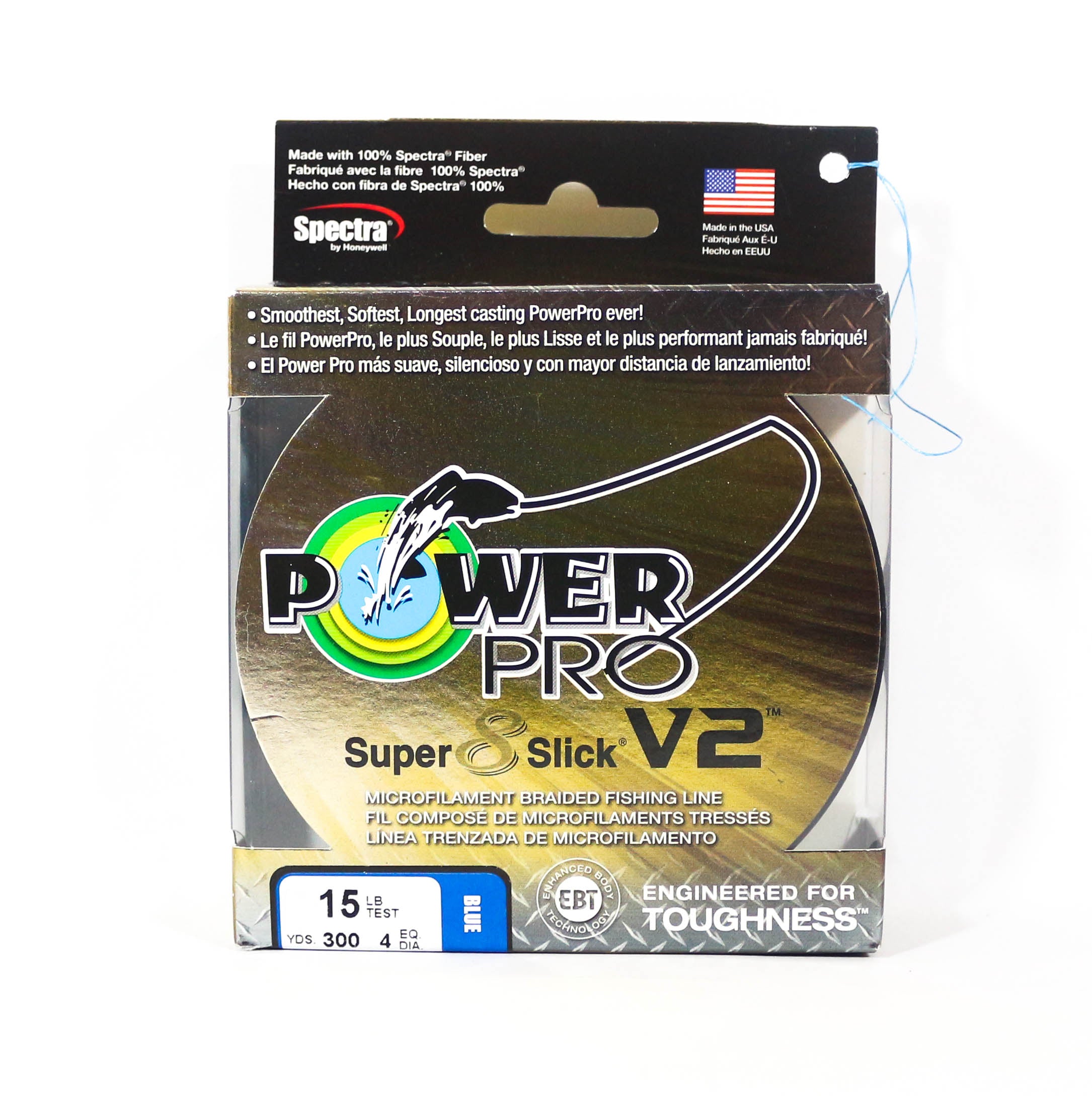 Power Pro Super 8 Slick Version 2 Spectra Line 15lb by 300yds Blue (7885)