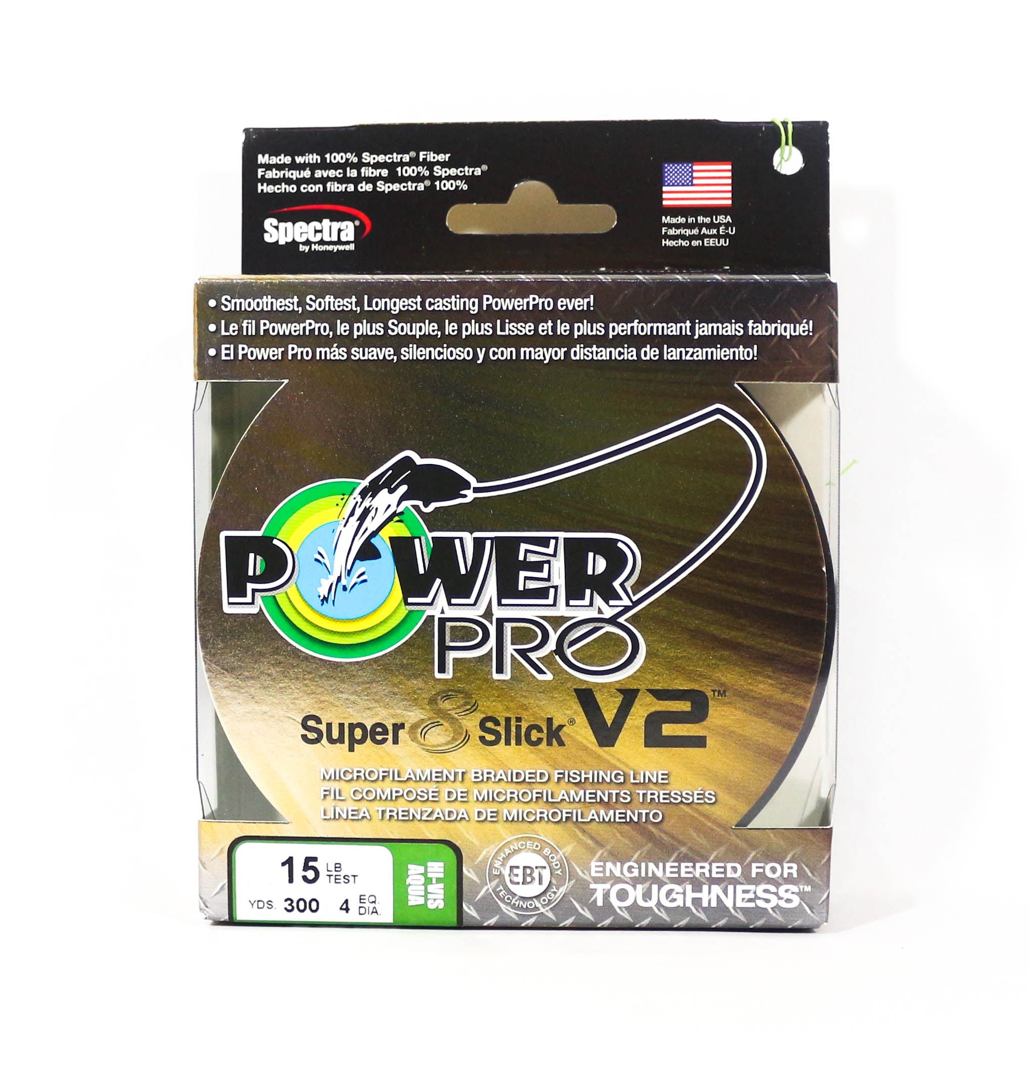 Power Pro Super 8 Slick Version 2 Spectra Line 15lb by 300yds Aqua (7892)