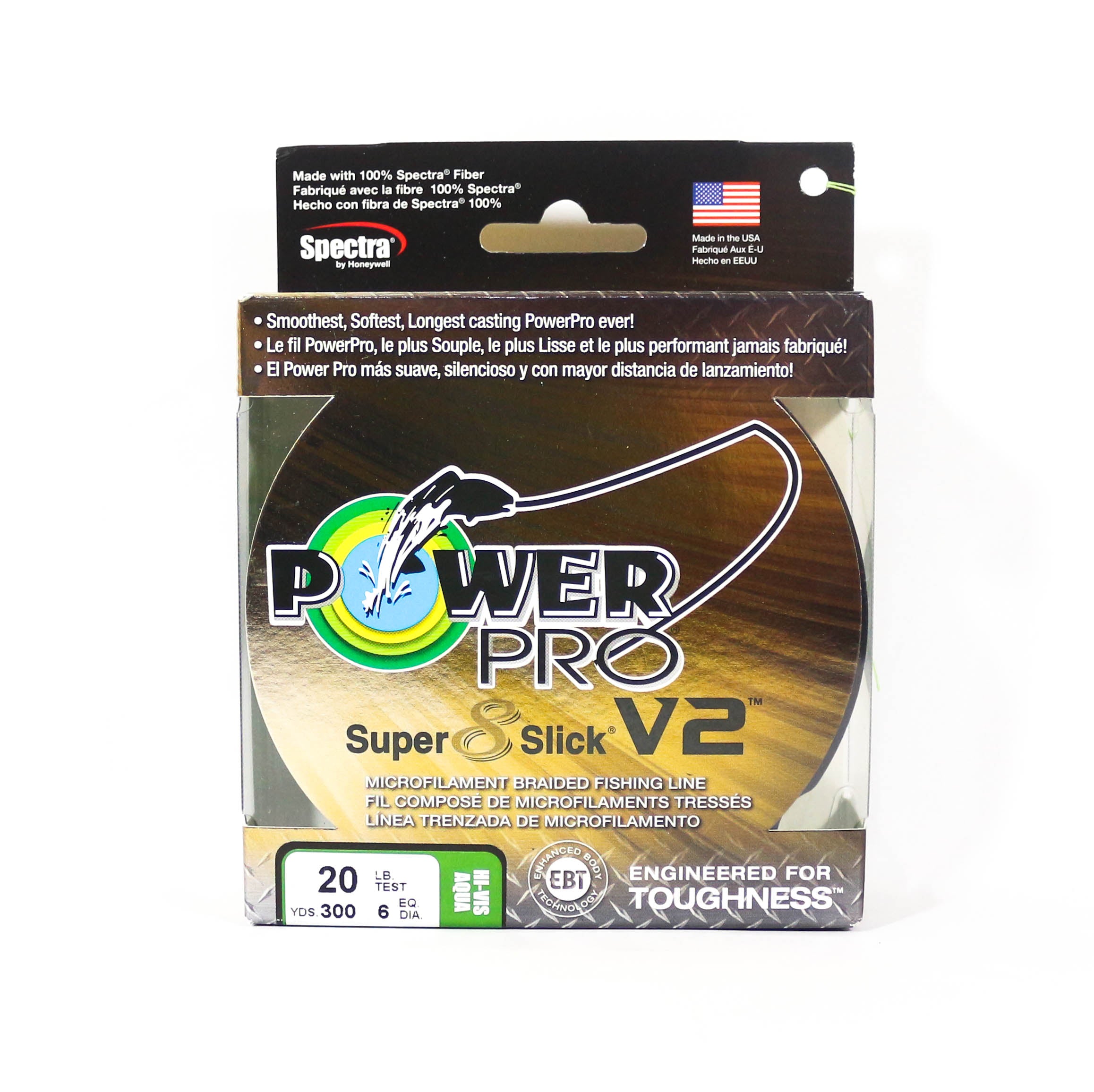 Power Pro Super 8 Slick Version 2 Spectra Line 20lb by 300yds Aqua (8059)