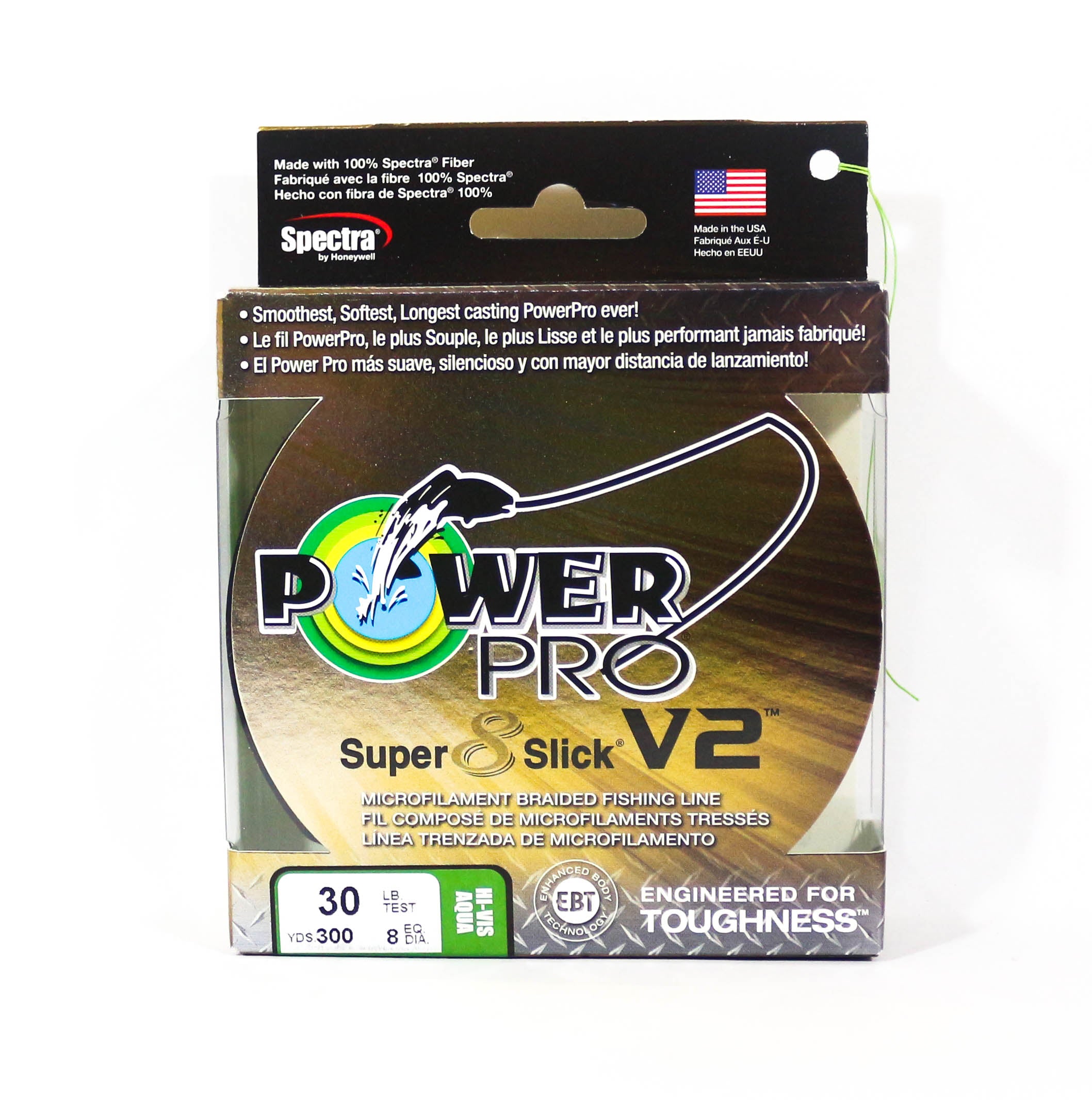 Power Pro Super 8 Slick Version 2 Spectra Line 30lb by 300yds Aqua (8219)
