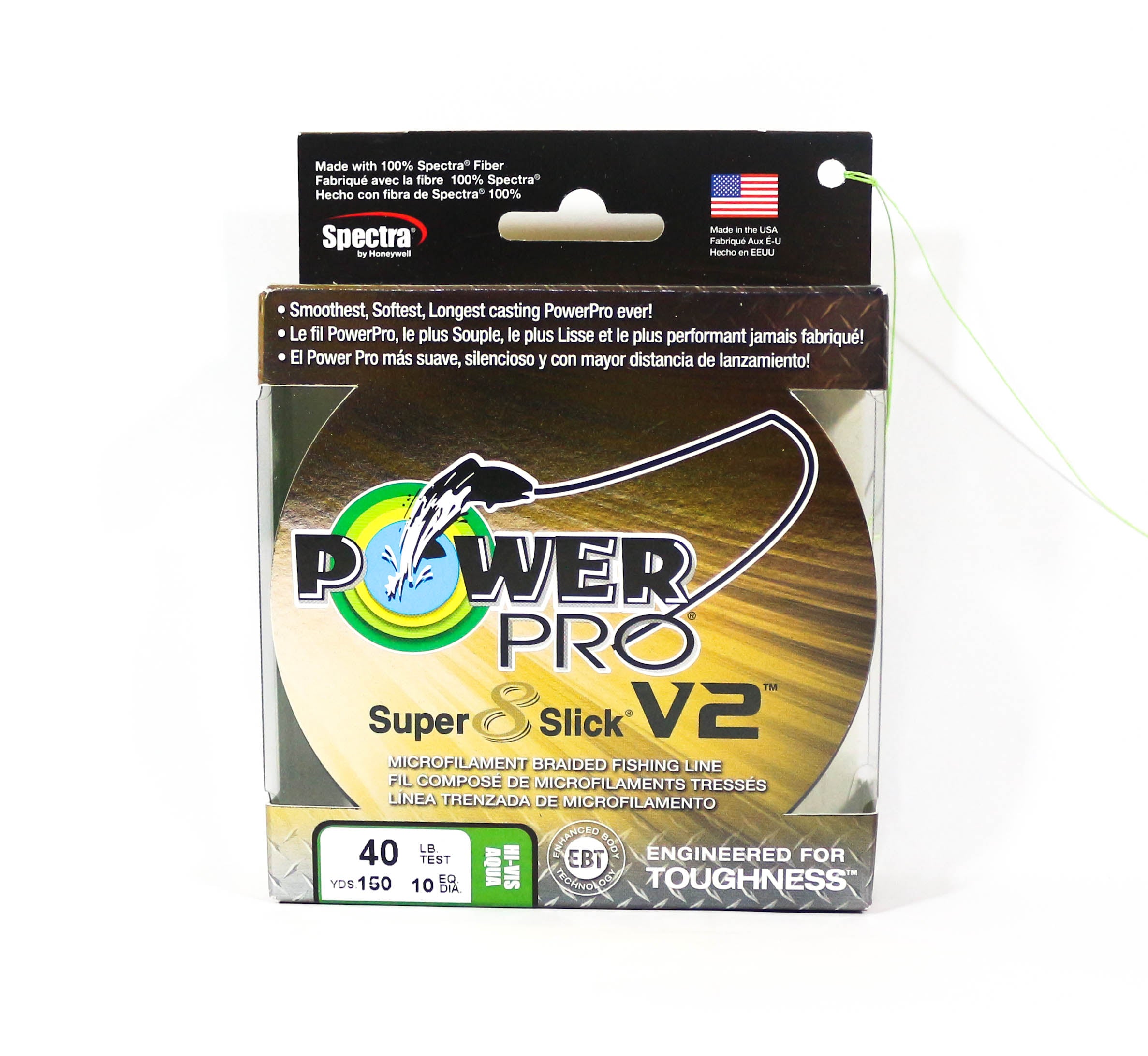 Power Pro Super 8 Slick Version 2 Spectra Line 40lb by 150yds Aqua (8332)