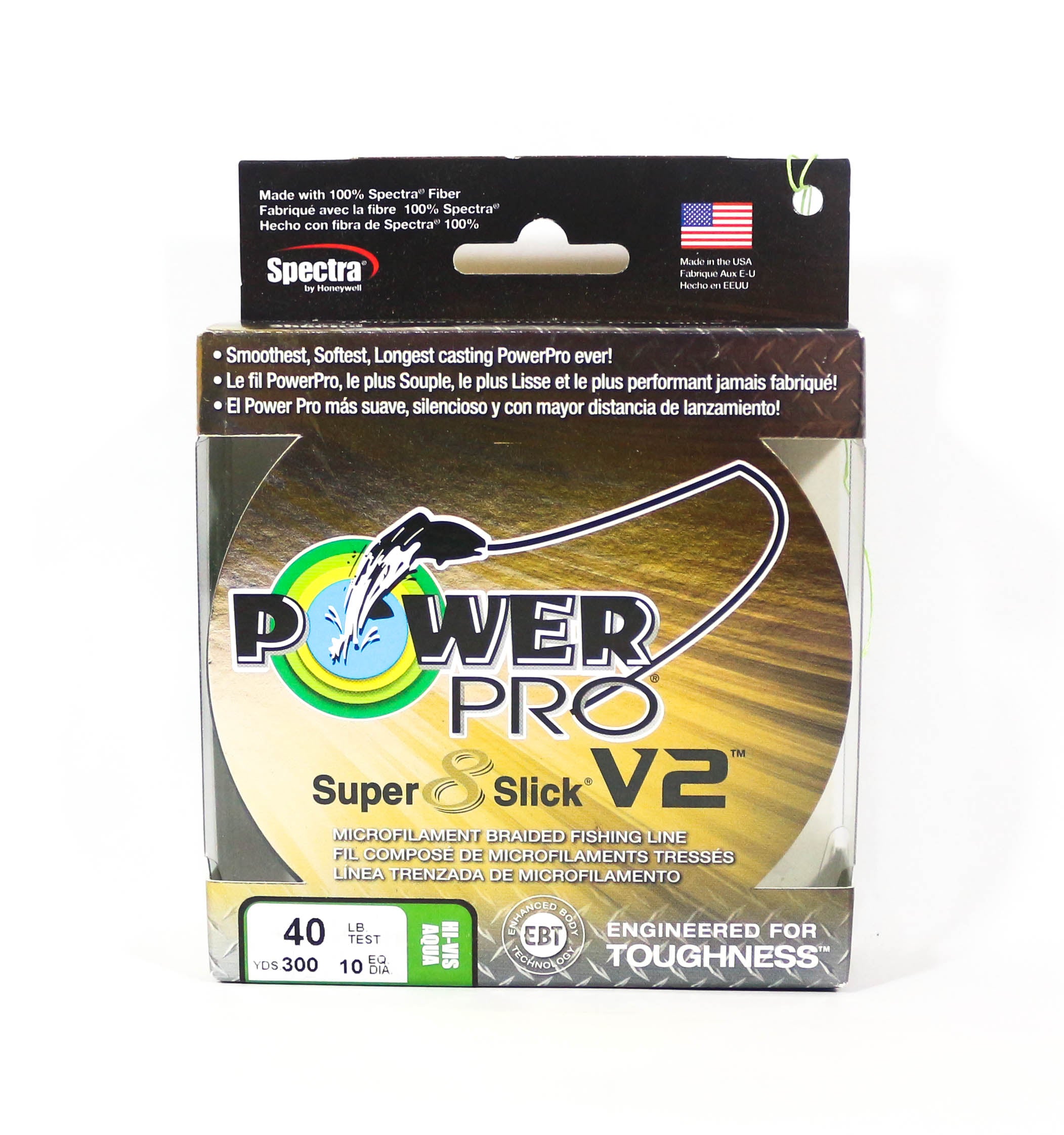 Power Pro Super 8 Slick Version 2 Spectra Line 40lb by 300yds Aqua (8370)