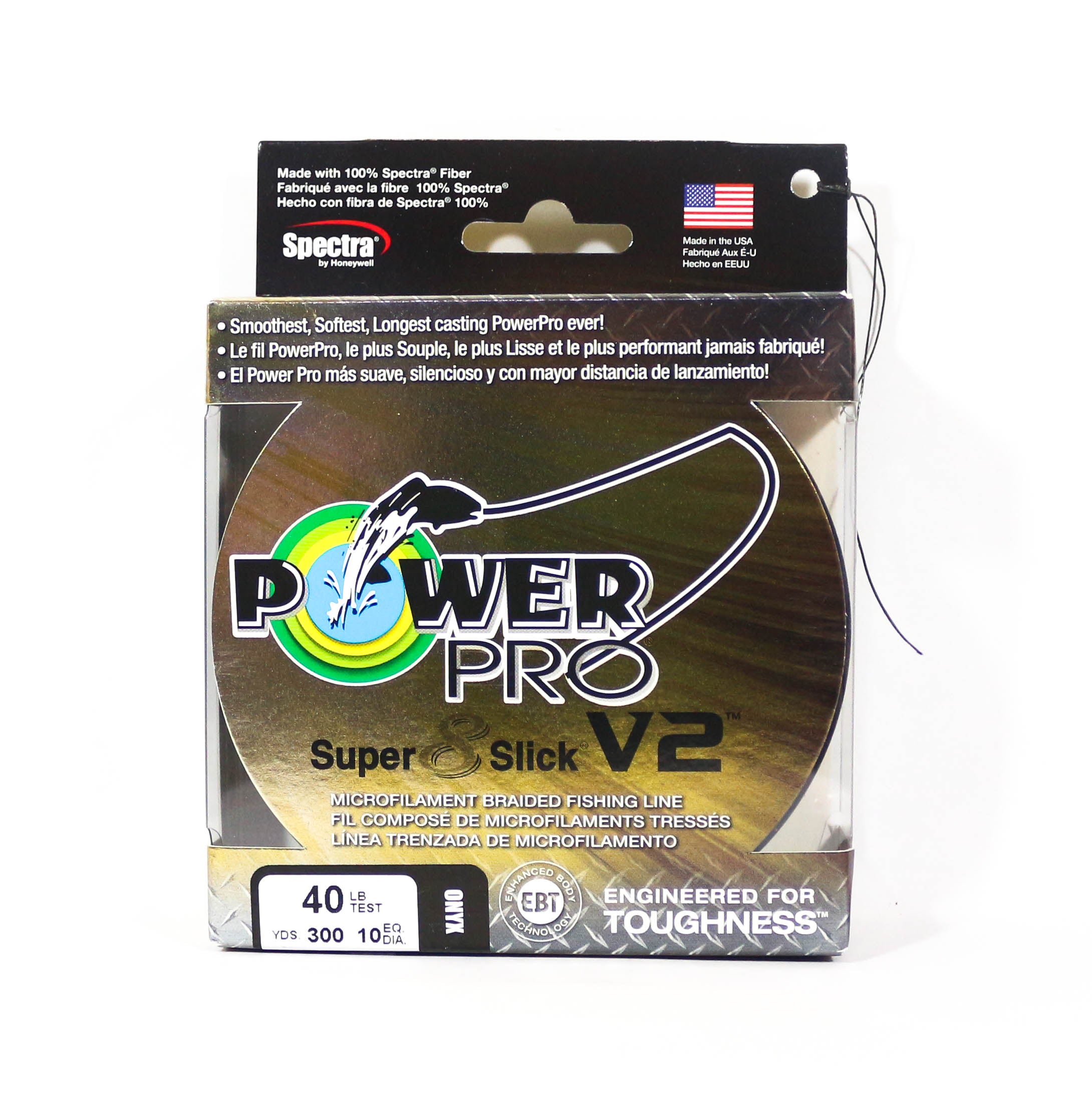 Power Pro Super 8 Slick Version 2 Spectra Line 40lb by 300yds Onyx (8394)