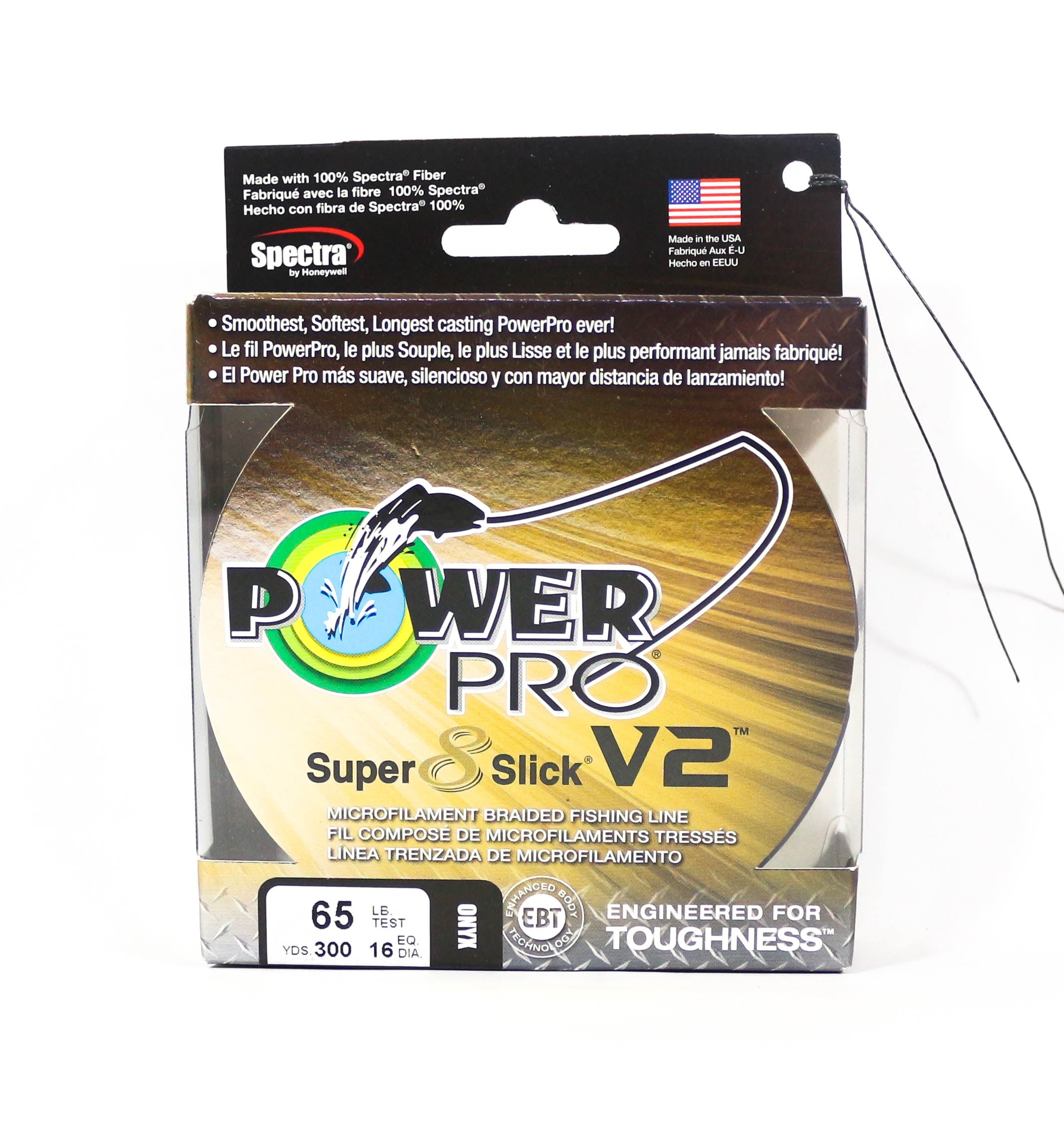 Power Pro Super 8 Slick Version 2 Spectra Line 65lb by 300yds Onyx (8714)