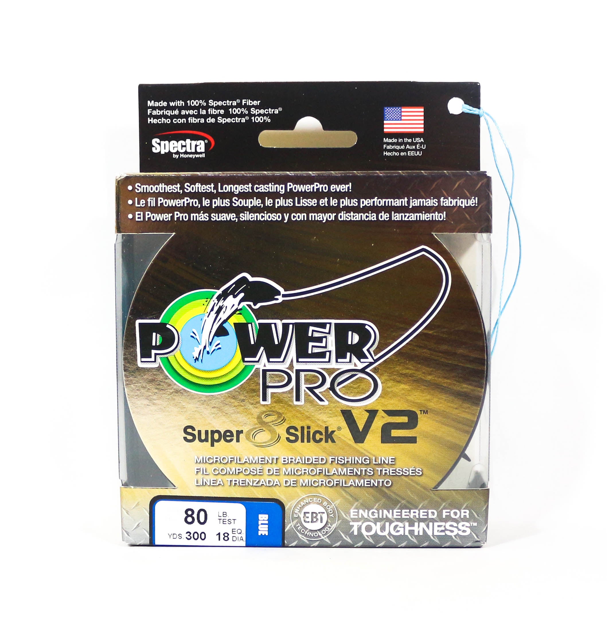 Power Pro Super 8 Slick Version 2 Spectra Line 80lb by 300yds Blue (8844)