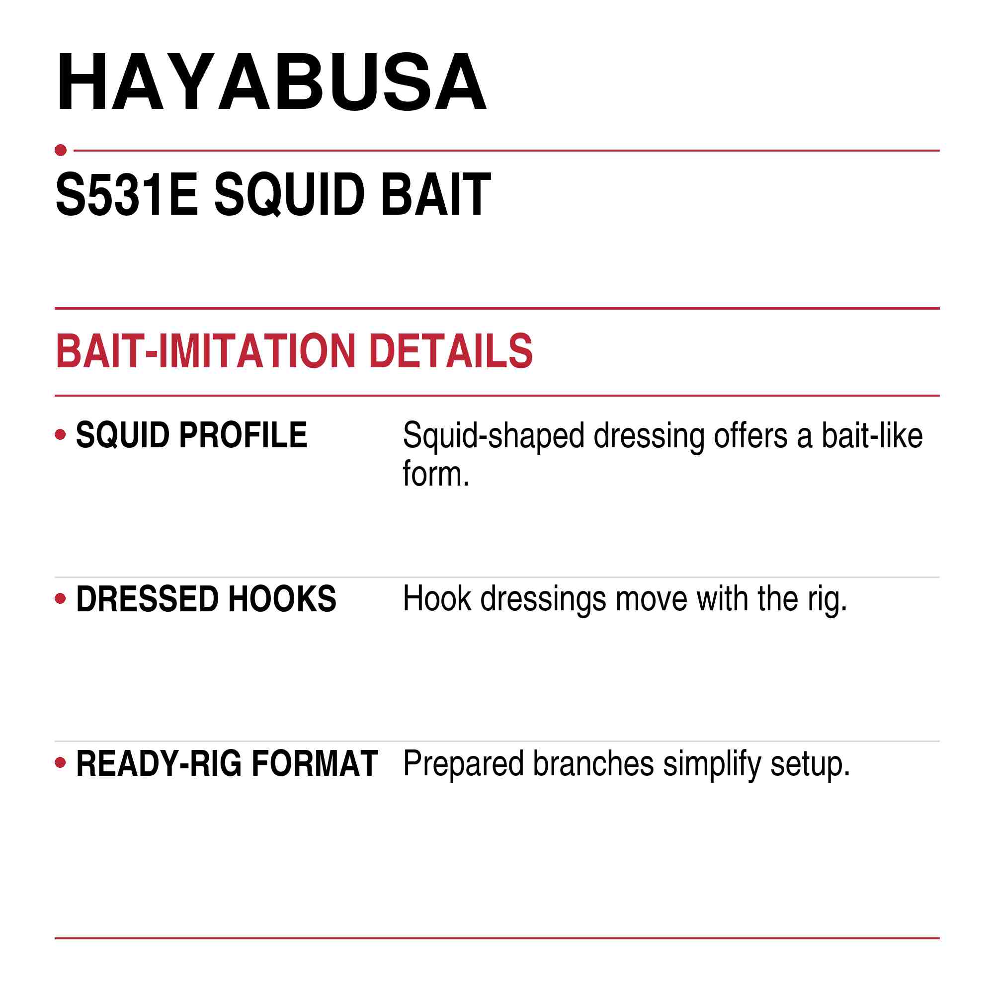 Hayabusa S531E Sabiki Squid Bait Size 14 30lb (4003)